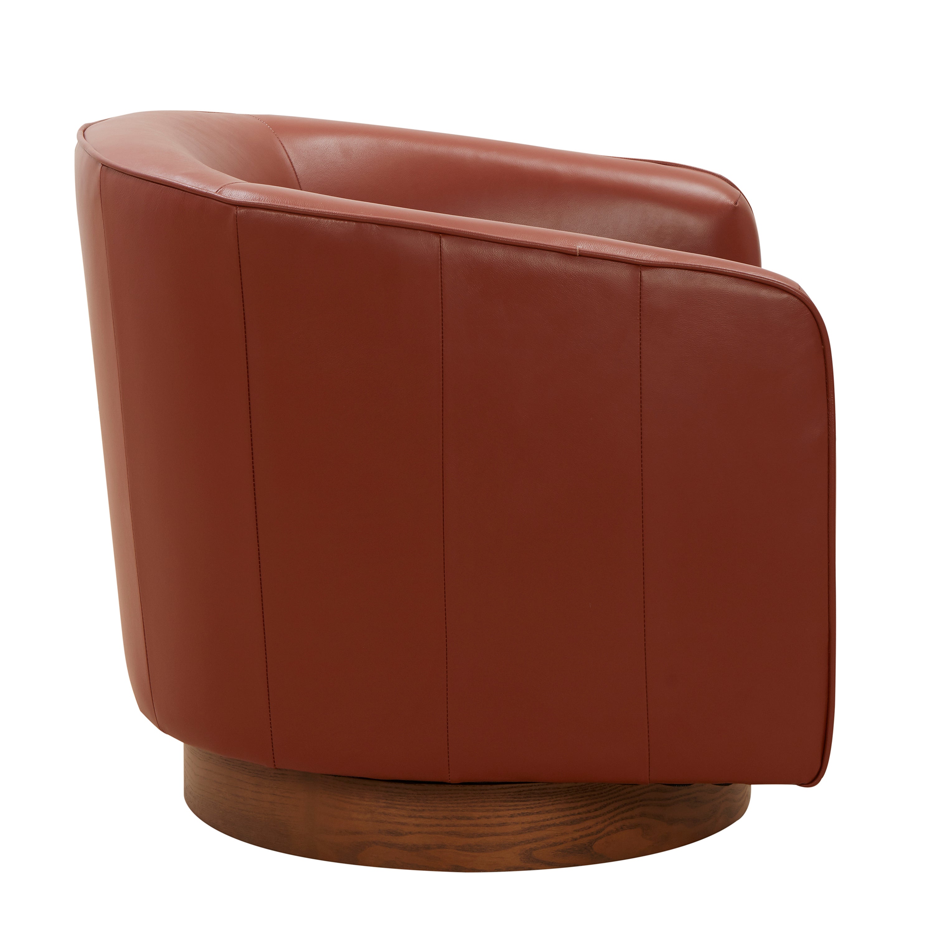 Ellington Caramel Top Grain Leather Swivel Accent Chair - MidinMod