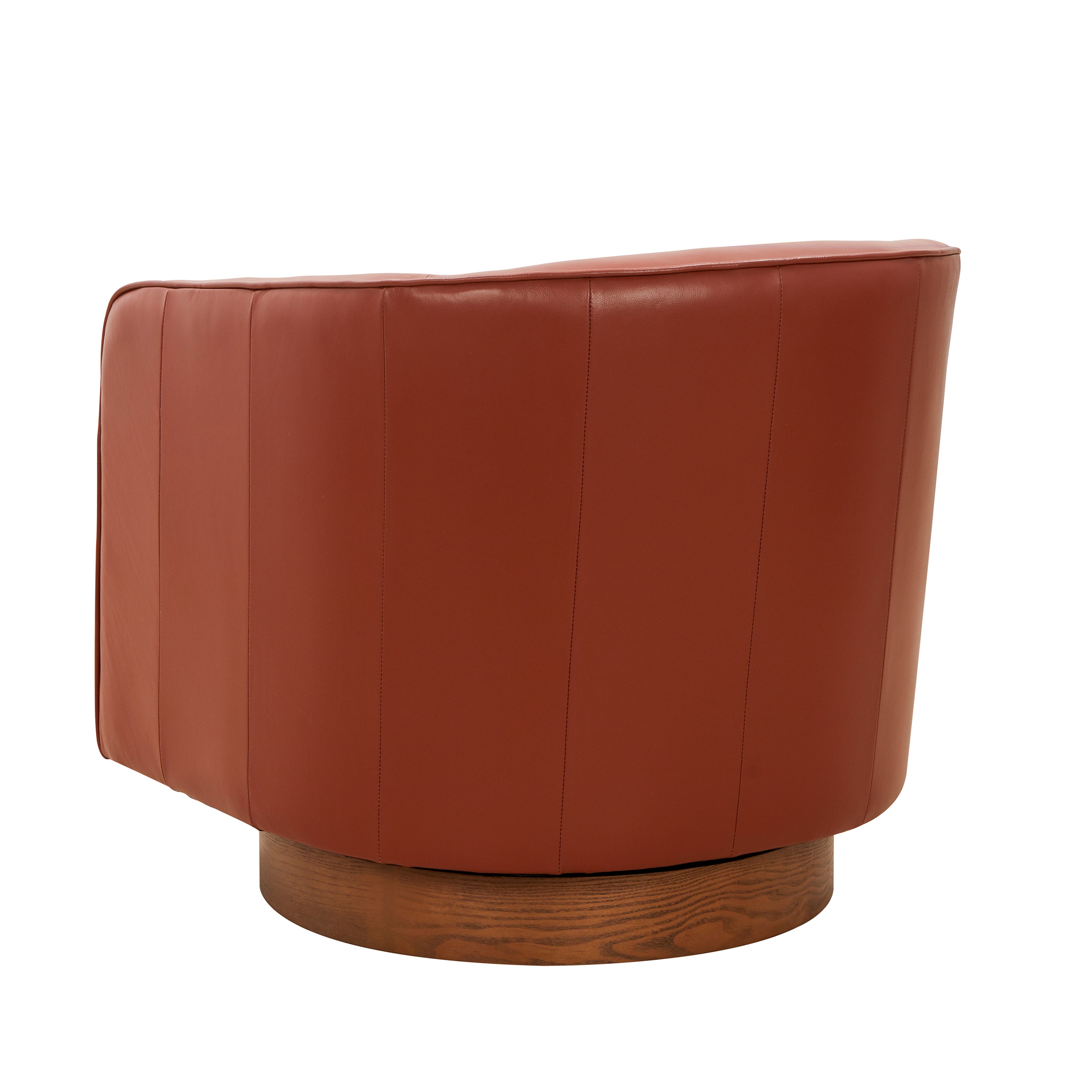 Ellington Caramel Top Grain Leather Swivel Accent Chair - MidinMod