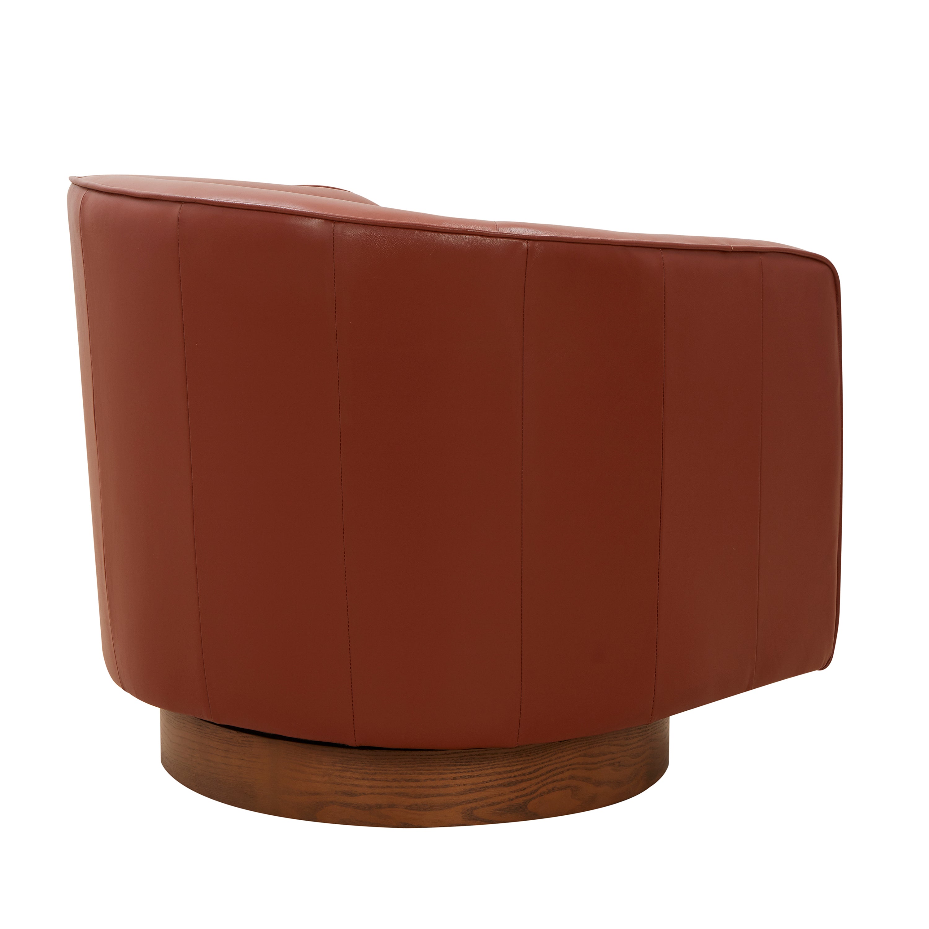 Ellington Caramel Top Grain Leather Swivel Accent Chair - MidinMod