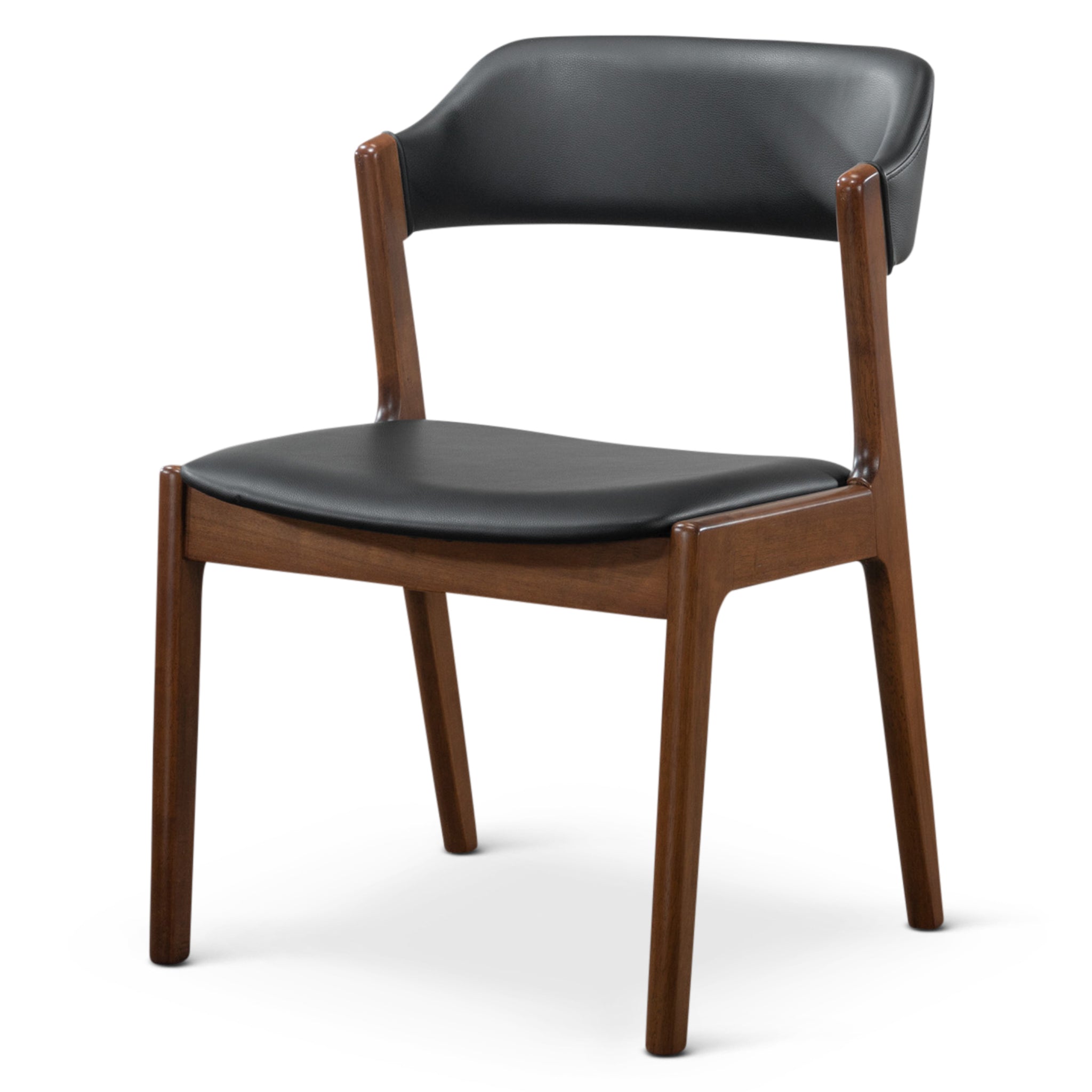 Elsa Black Leather Dining Chair Set of 2 - MidinMod