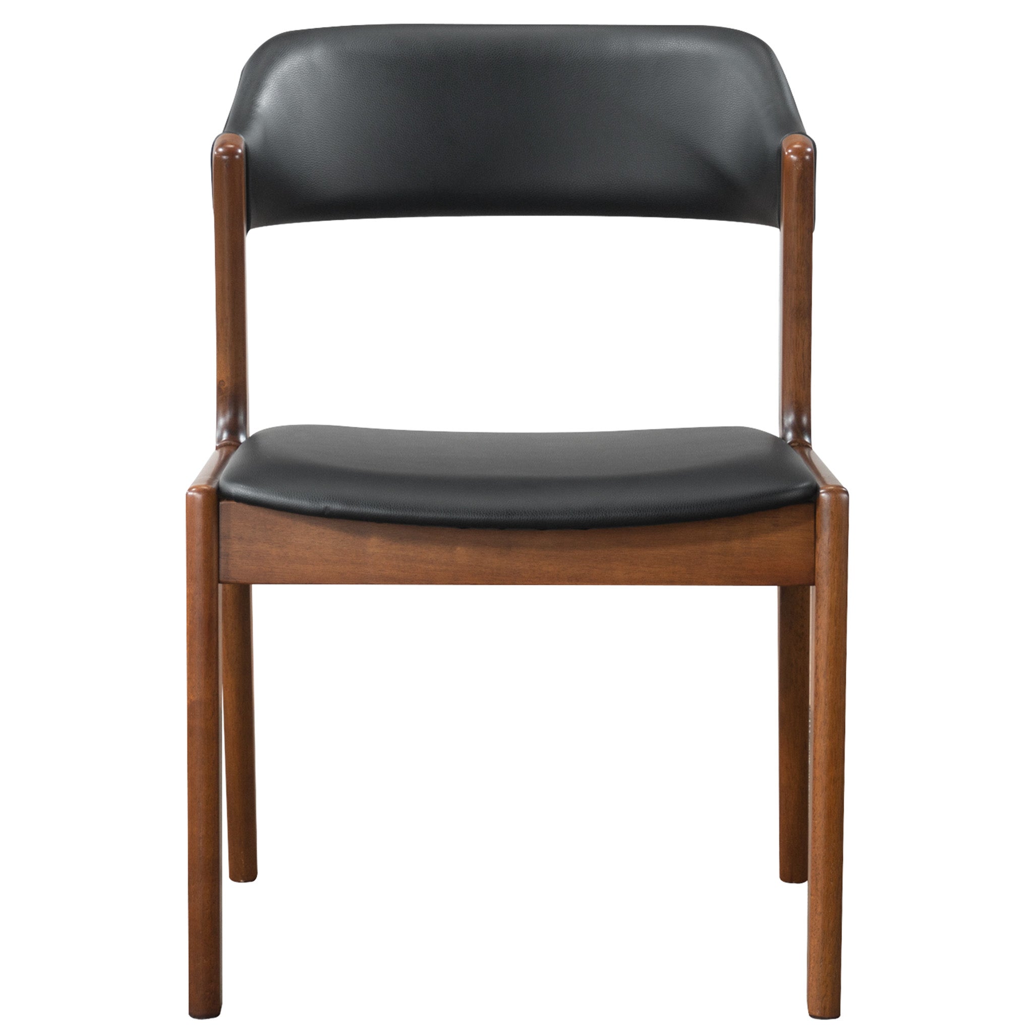 Elsa Black Leather Dining Chair Set of 2 - MidinMod