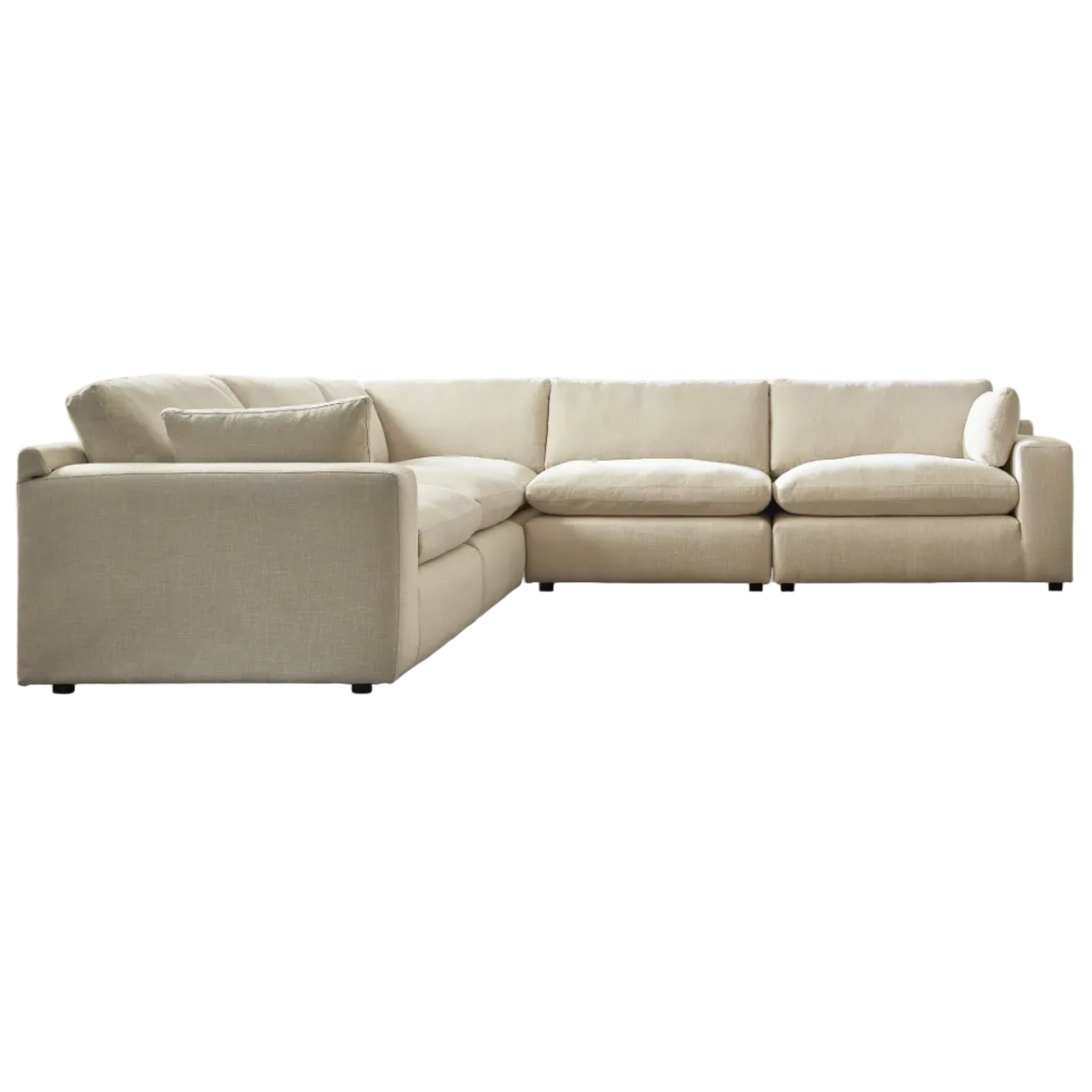 Elyza 5-Piece & Modular Sectional Sofa with Reversible Feather-Fill Cushions