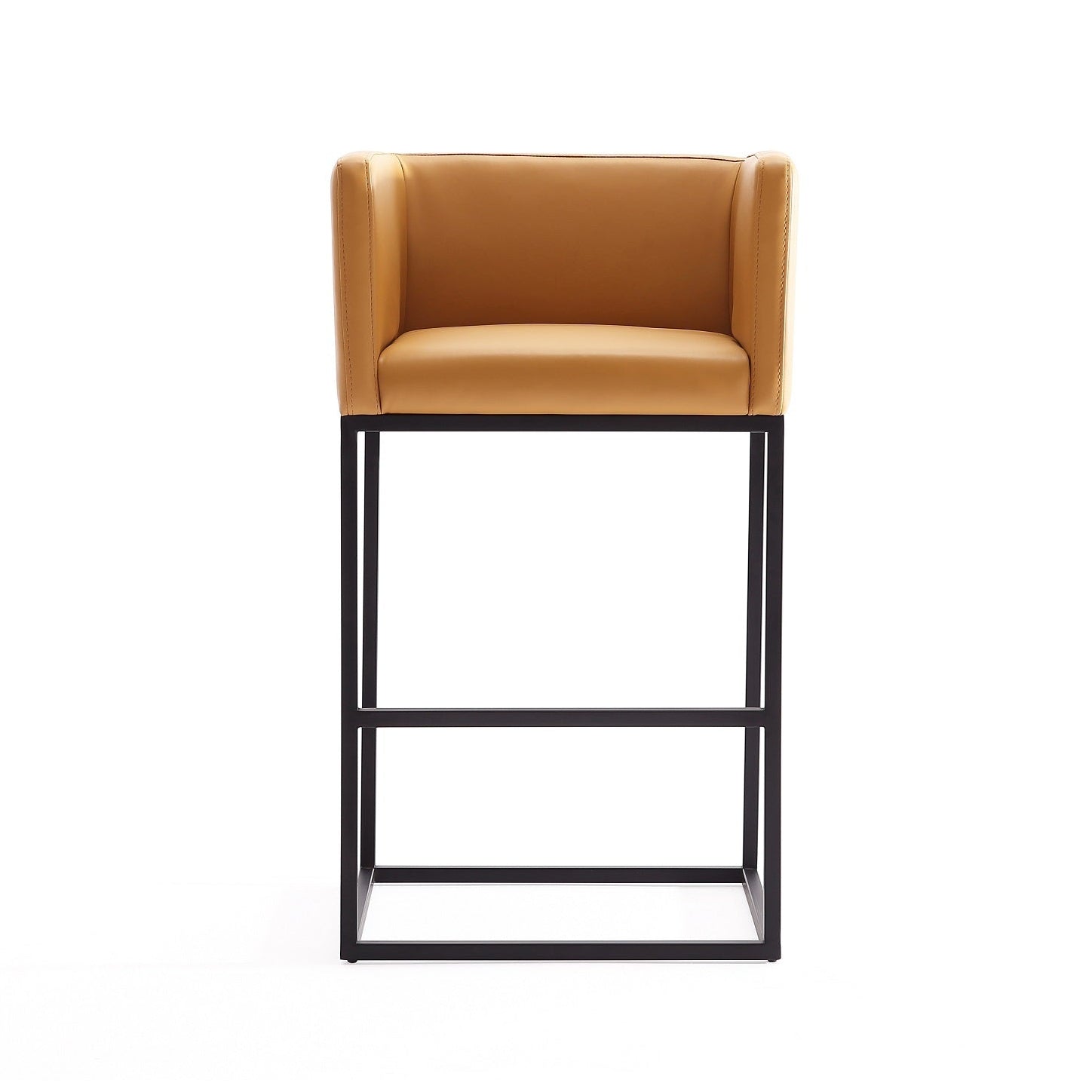 Embassy Upholstered Counter Stool with Backrest - Camel | MidinMod