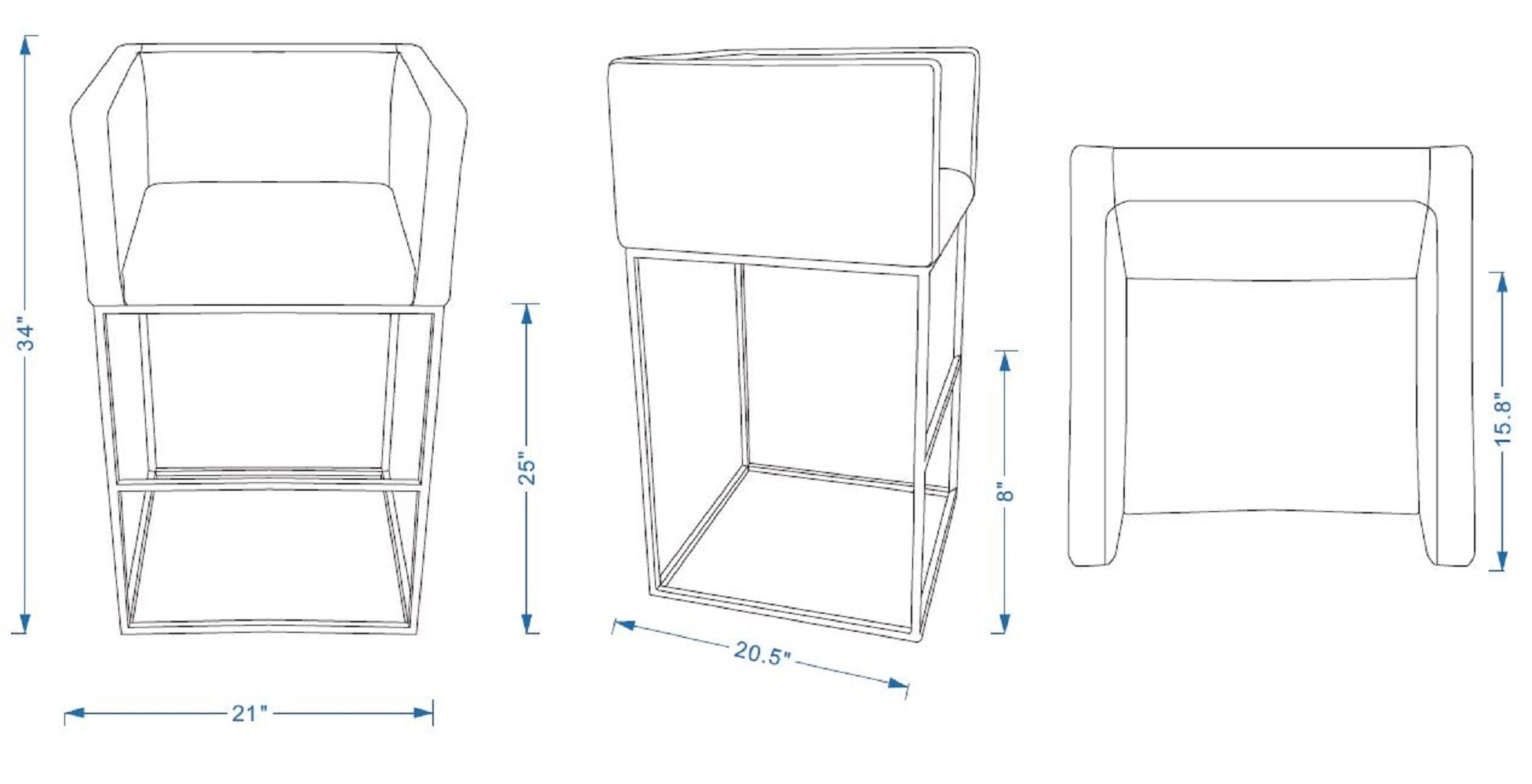 Embassy Upholstered Counter Stool with Backrest - Camel | MidinMod