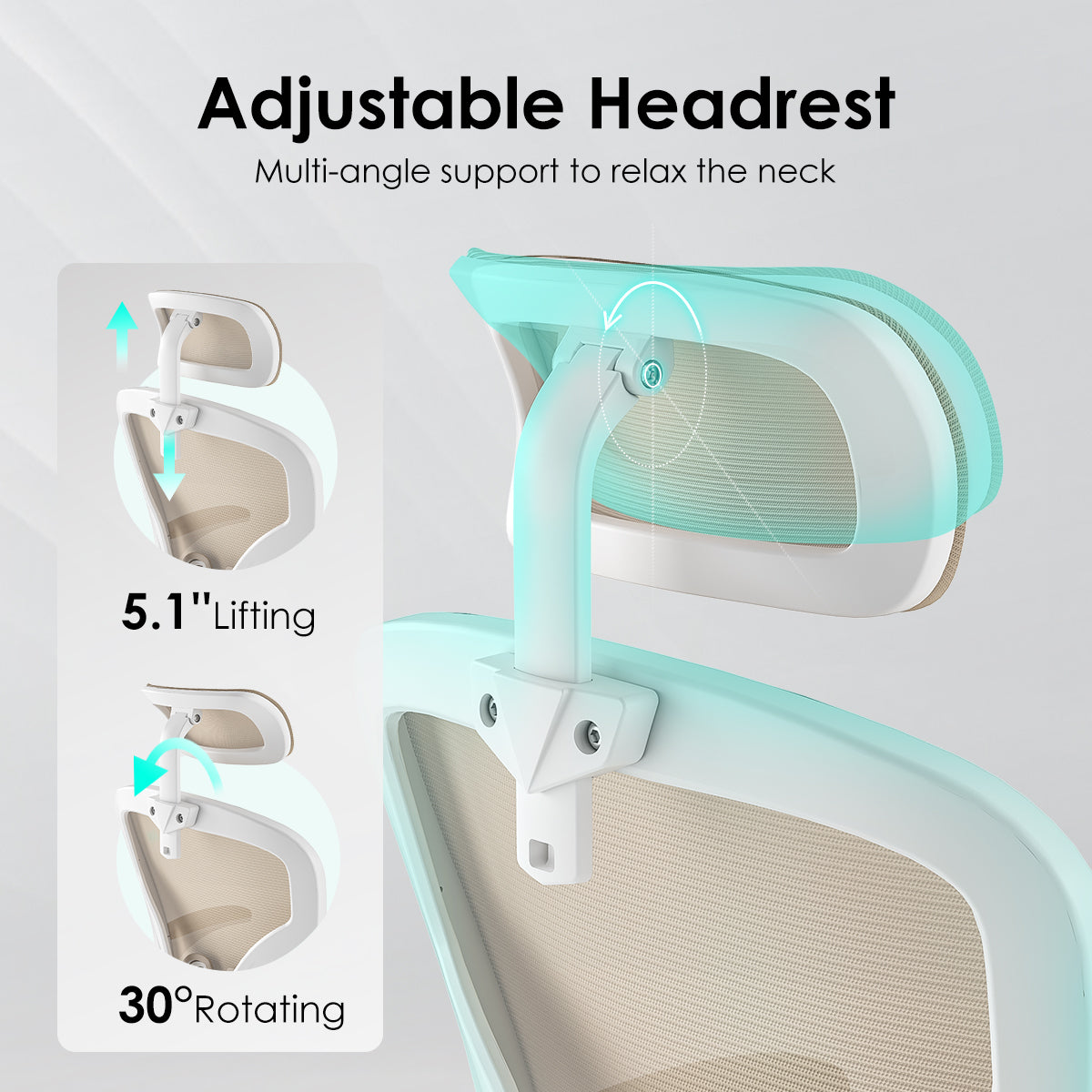 Farini Ergonomic Mesh Office Chair with Adjustable Headrest and Lumbar Support - MidinMod