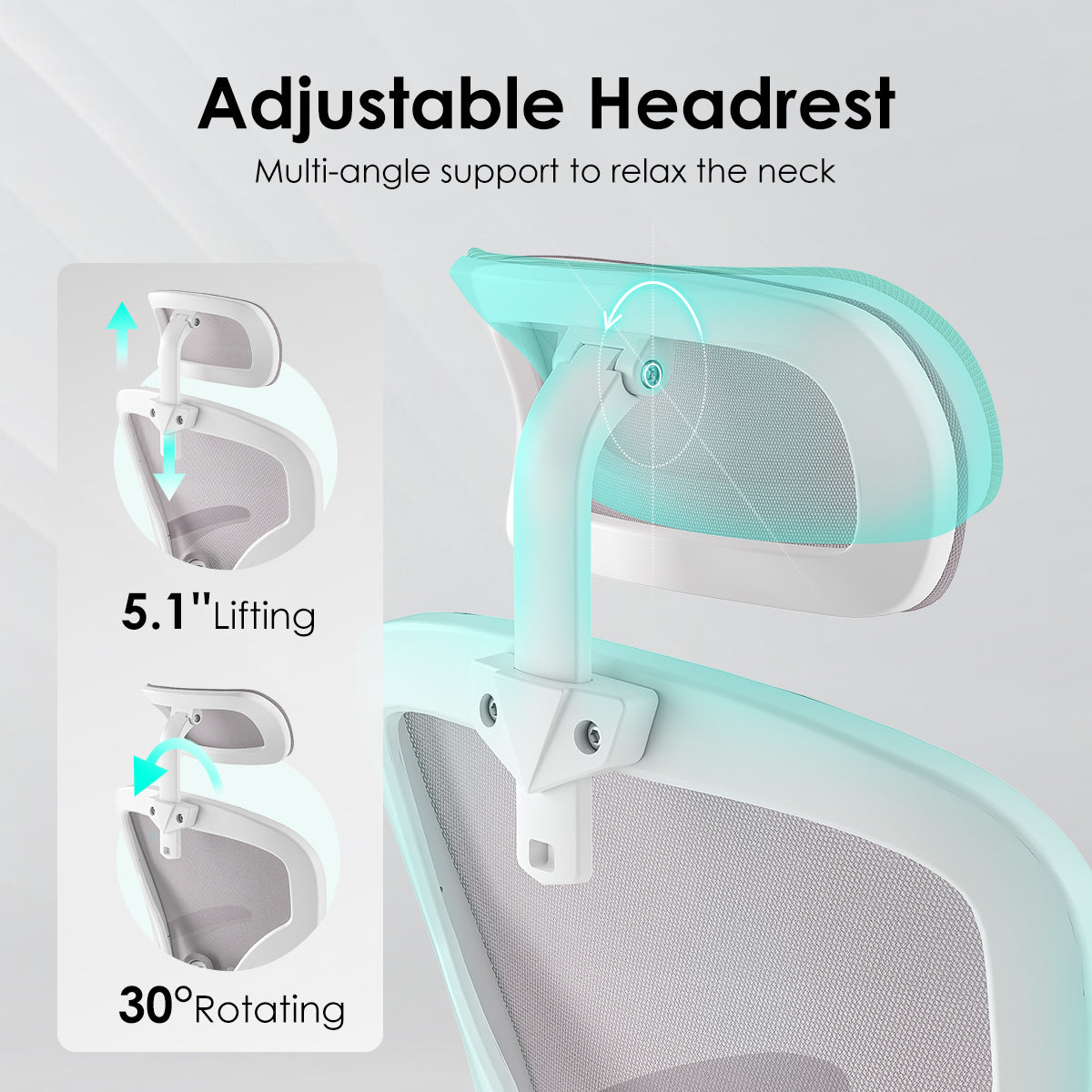 Farini Ergonomic Mesh Office Chair with Adjustable Headrest and Lumbar Support - MidinMod