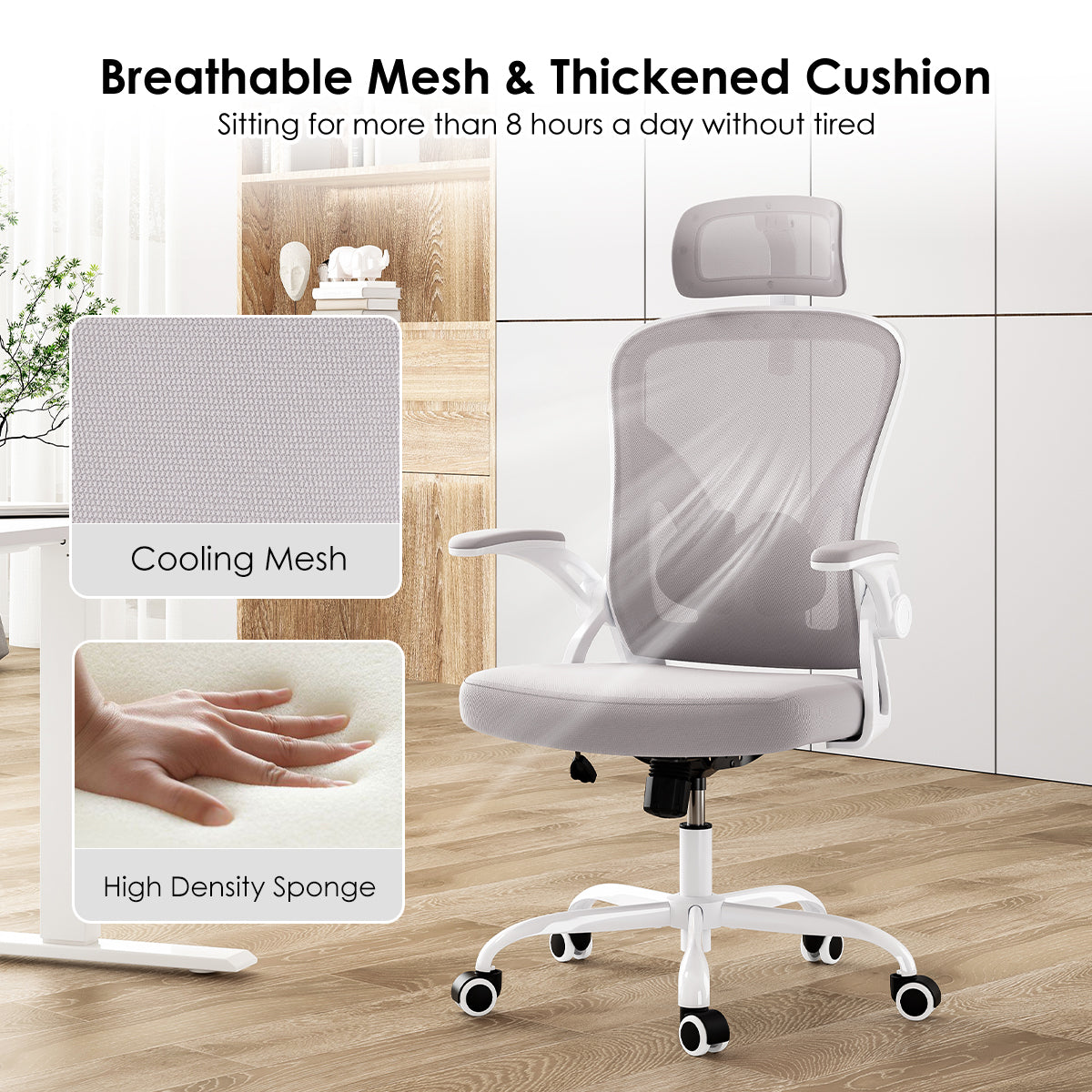 Farini Ergonomic Mesh Office Chair with Adjustable Headrest and Lumbar Support - MidinMod