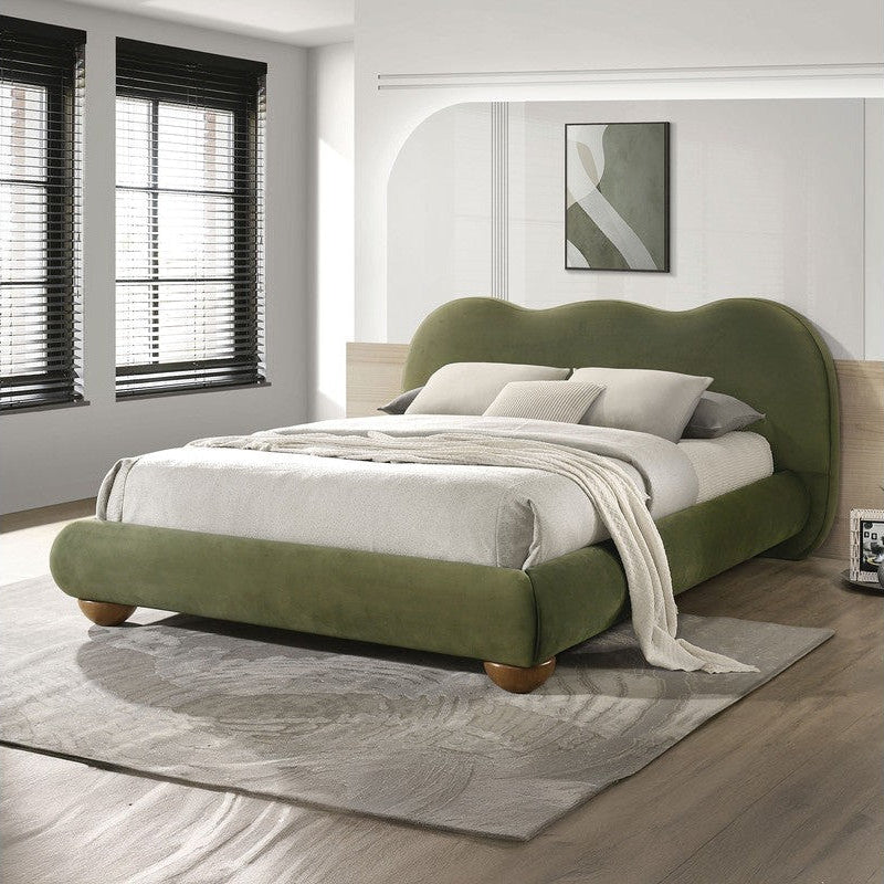 Finamore Olive Green Queen Bed