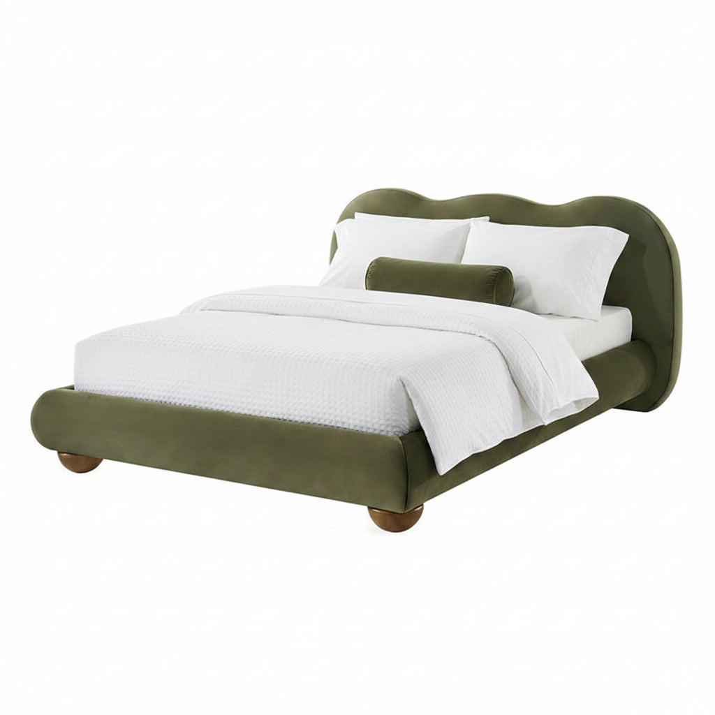 Finamore Olive Green Queen Bed