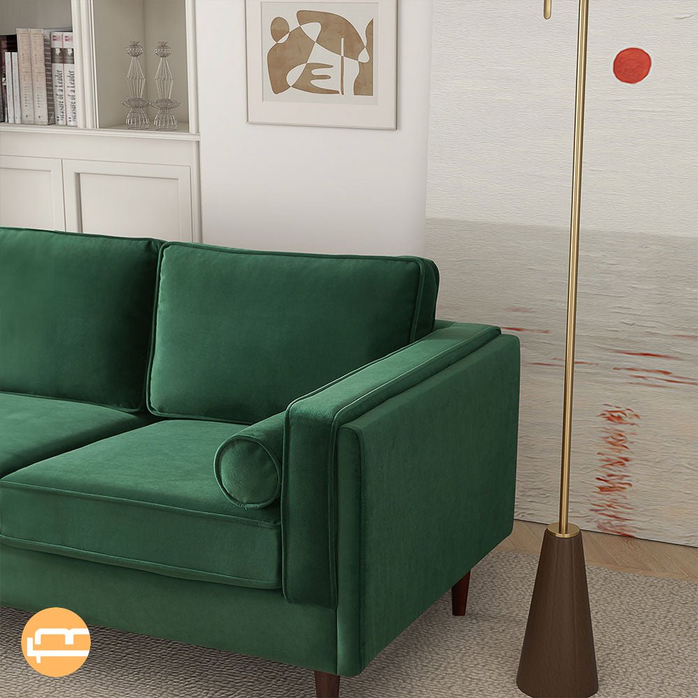 Fordham Dark Green Velvet Sofa - MidinMod