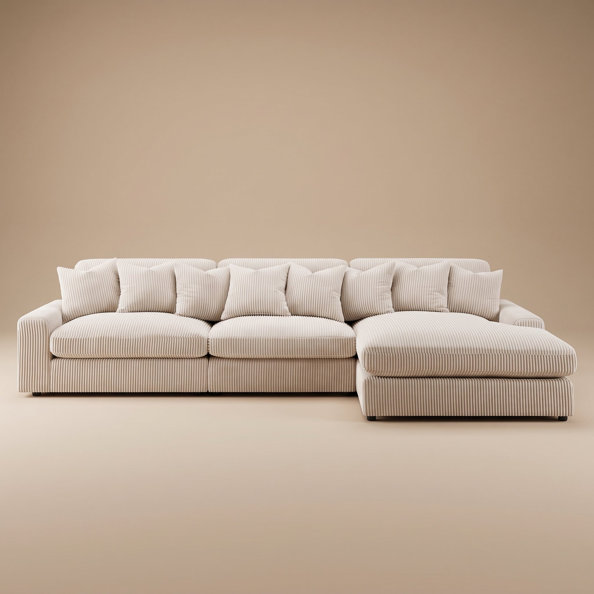 Blaine Upholstered Reversible Chaise Sectional Sofa Sand
