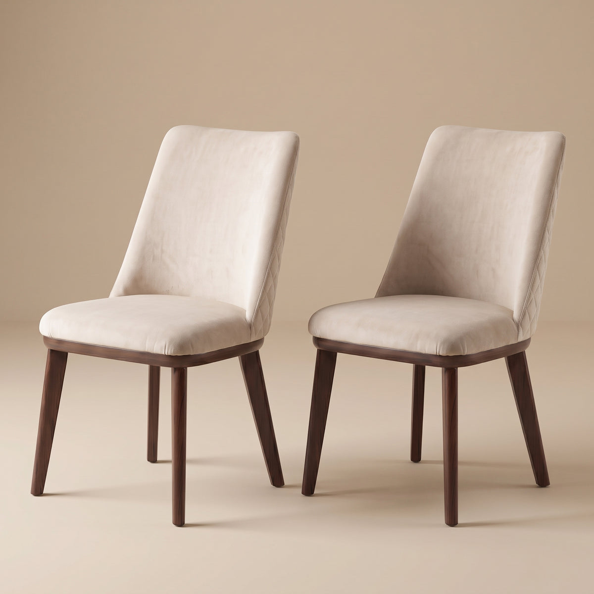 Cloud Beige Velvet Dining Chair - Set of 2