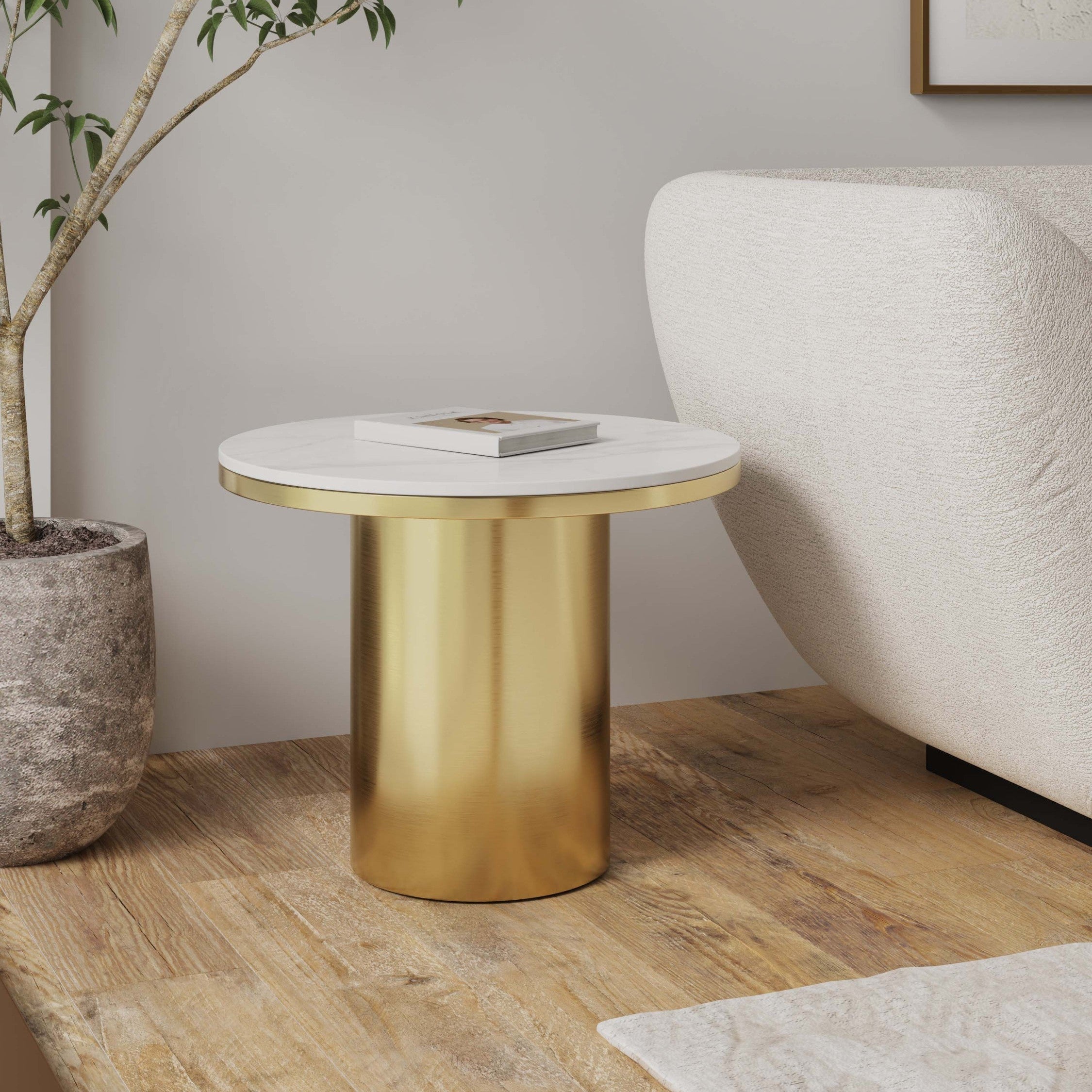 Glenn Modern Gold End Table | Sleek Contemporary Side Table | MidinMod