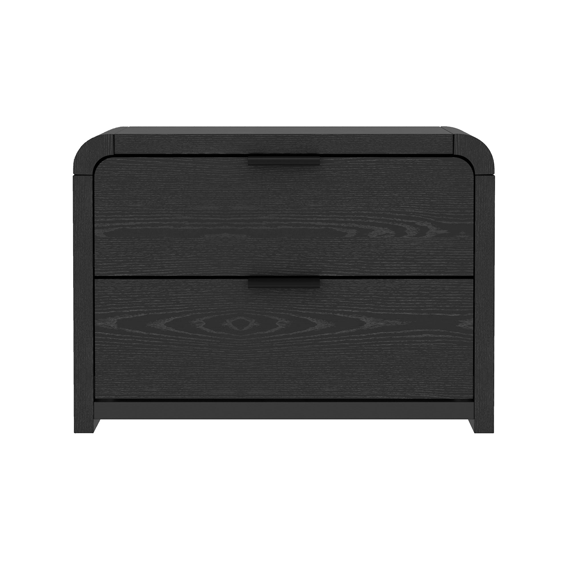 Grace Modern Black Solid Wood Nightstand | Sleek Bedside Storage | MidinMod