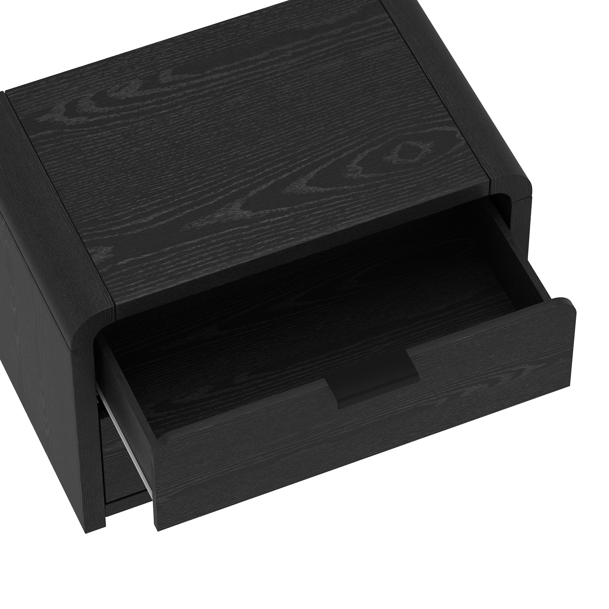 Grace Modern Black Solid Wood Nightstand | Sleek Bedside Storage | MidinMod