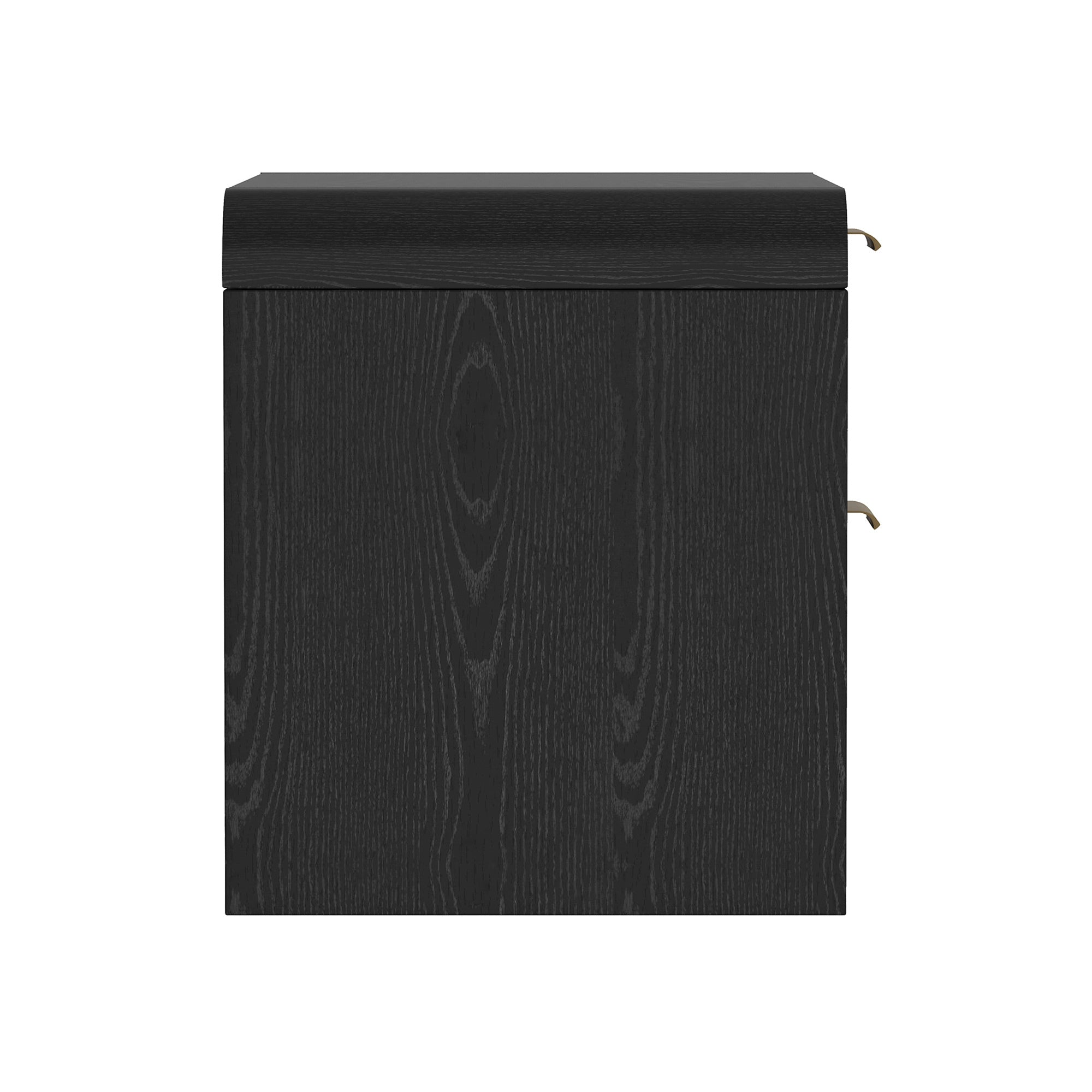 Grace Modern Black and Gold Solid Wood Nightstand | Sleek Bedside Storage | MidinMod