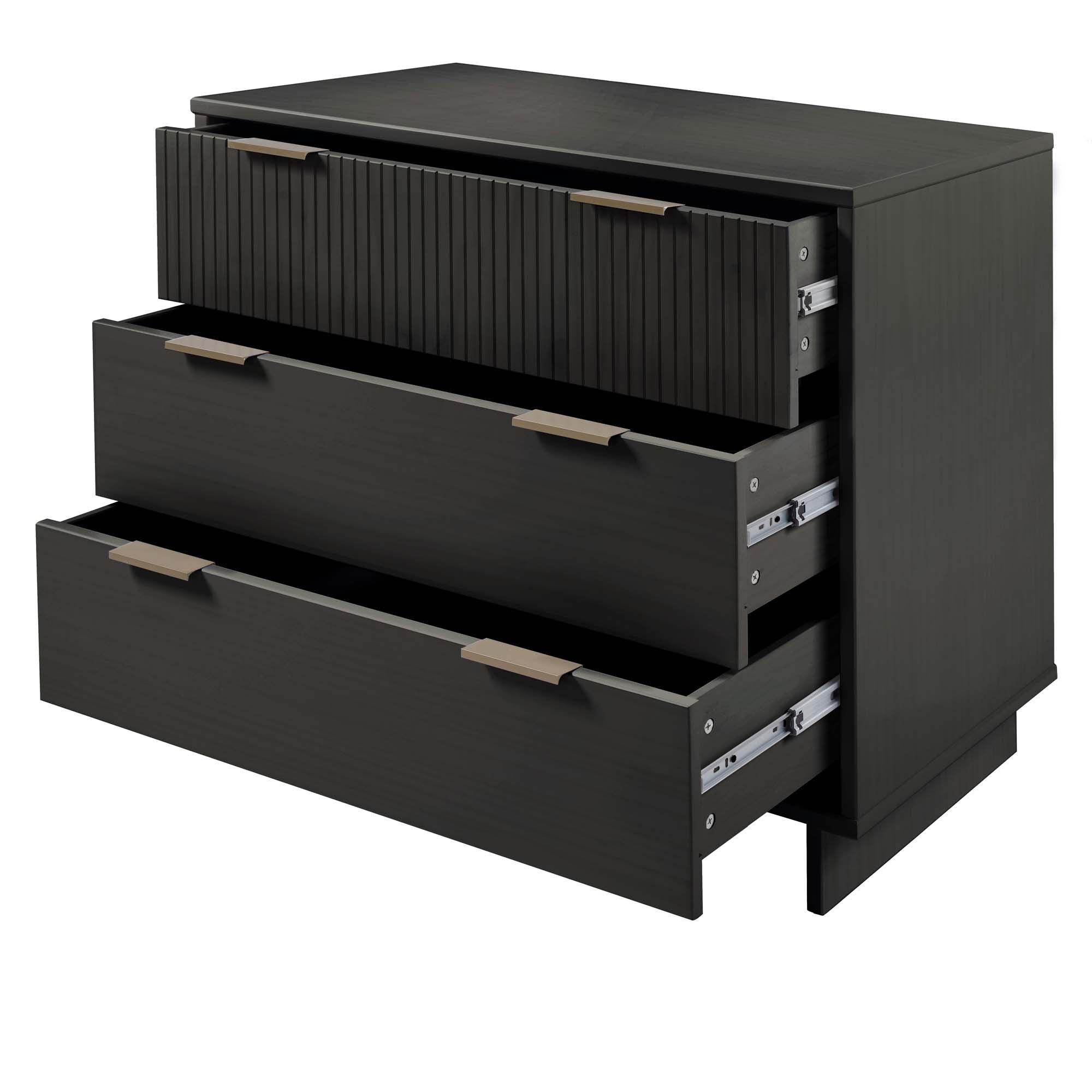 Granville 37.8" Standard Dresser in Charcoal Gray | Modern Solid Wood Storage | MidinMod