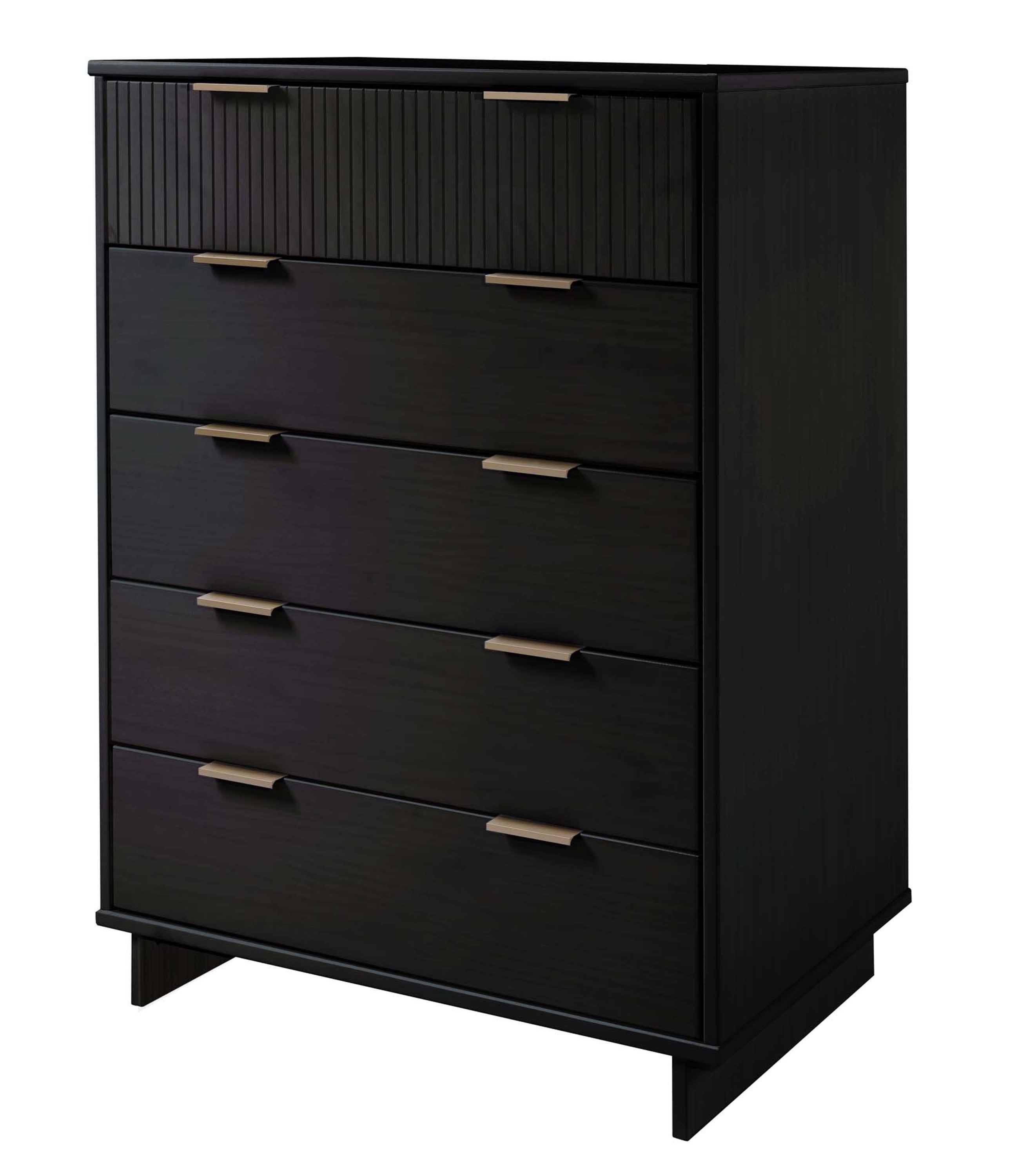 Granville 45" Tall Dresser in Black | Modern Solid Wood Chest of Drawers | MidinMod