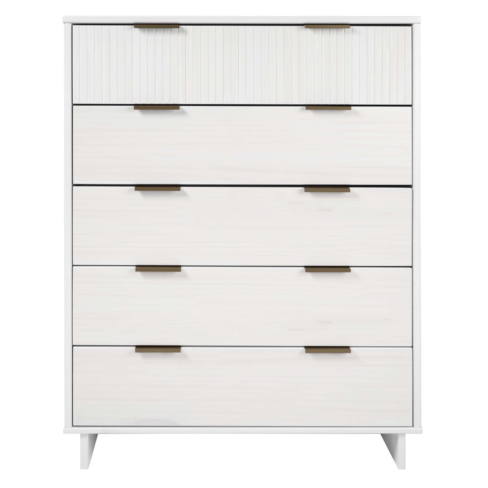 Granville 45" Tall Dresser in White | Modern Solid Wood Chest of Drawers | MidinMod