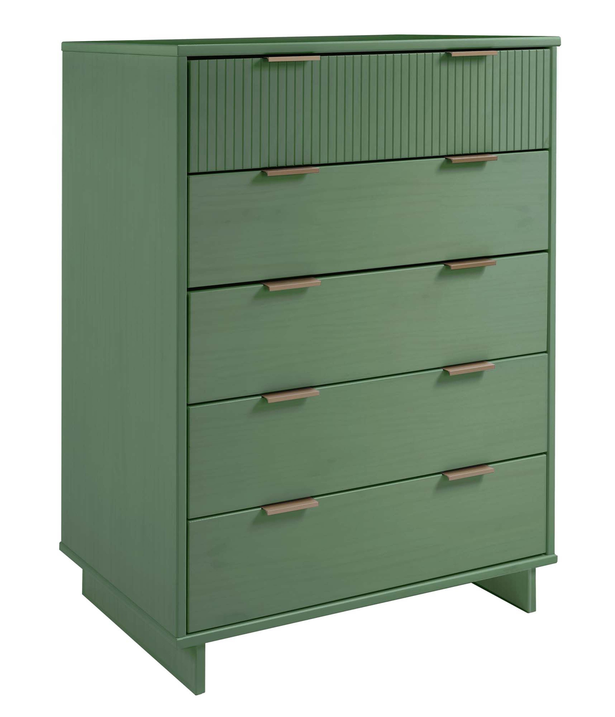 Granville 45" Tall Dresser in Sage Green | Modern Solid Wood Chest of Drawers | MidinMod