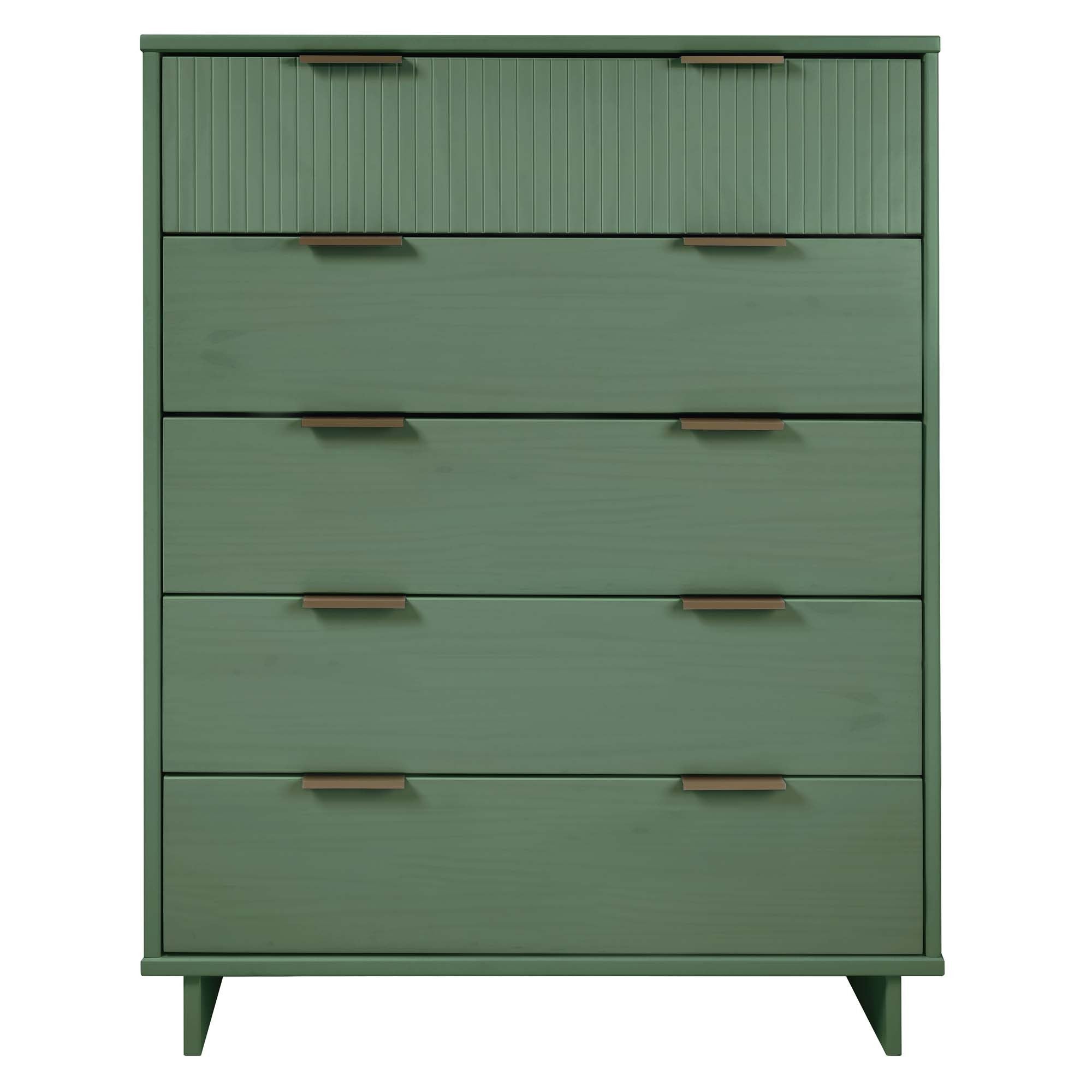 Granville 45" Tall Dresser in Sage Green | Modern Solid Wood Chest of Drawers | MidinMod