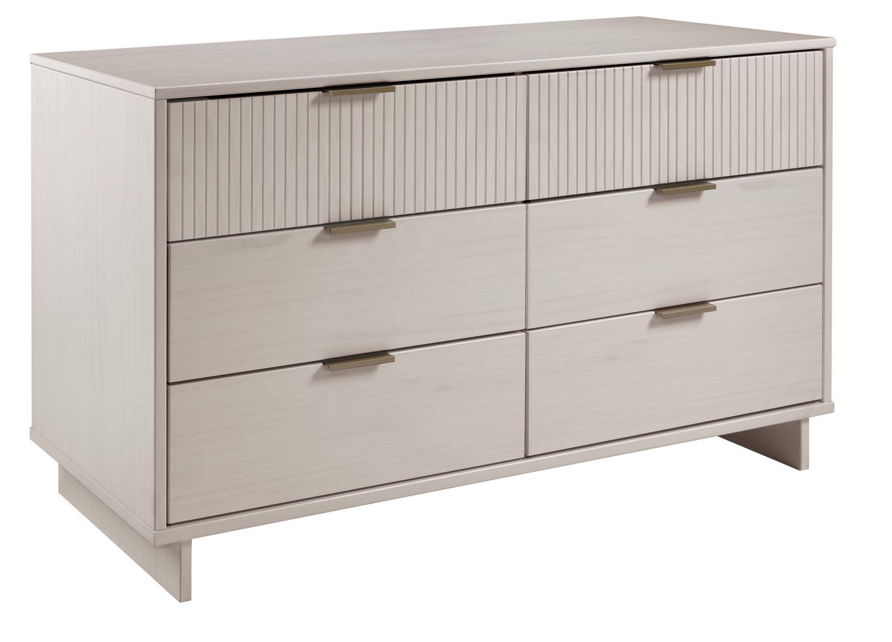Granville 55" Double Wide Dresser in Light Gray | Modern Solid Wood Chest of Drawers | MidinMod
