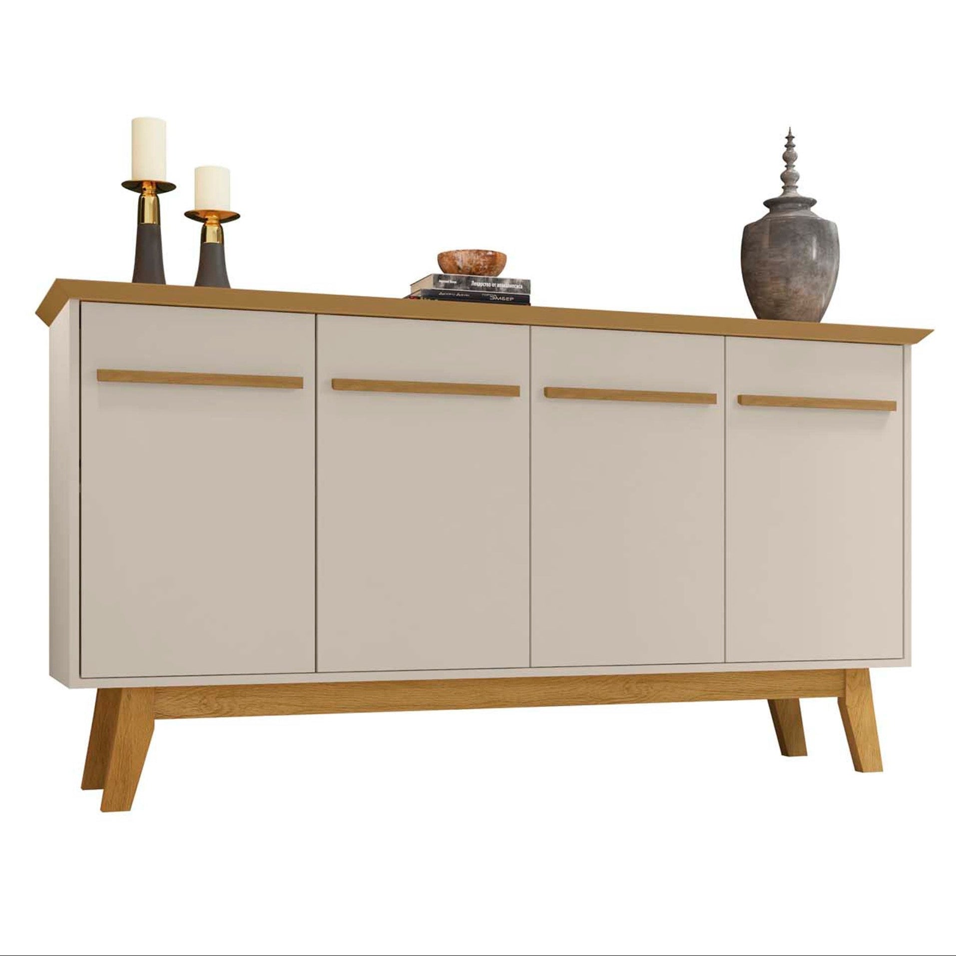 Granville 55.07" Modern Off White Solid Wood Sideboard | MidinMod