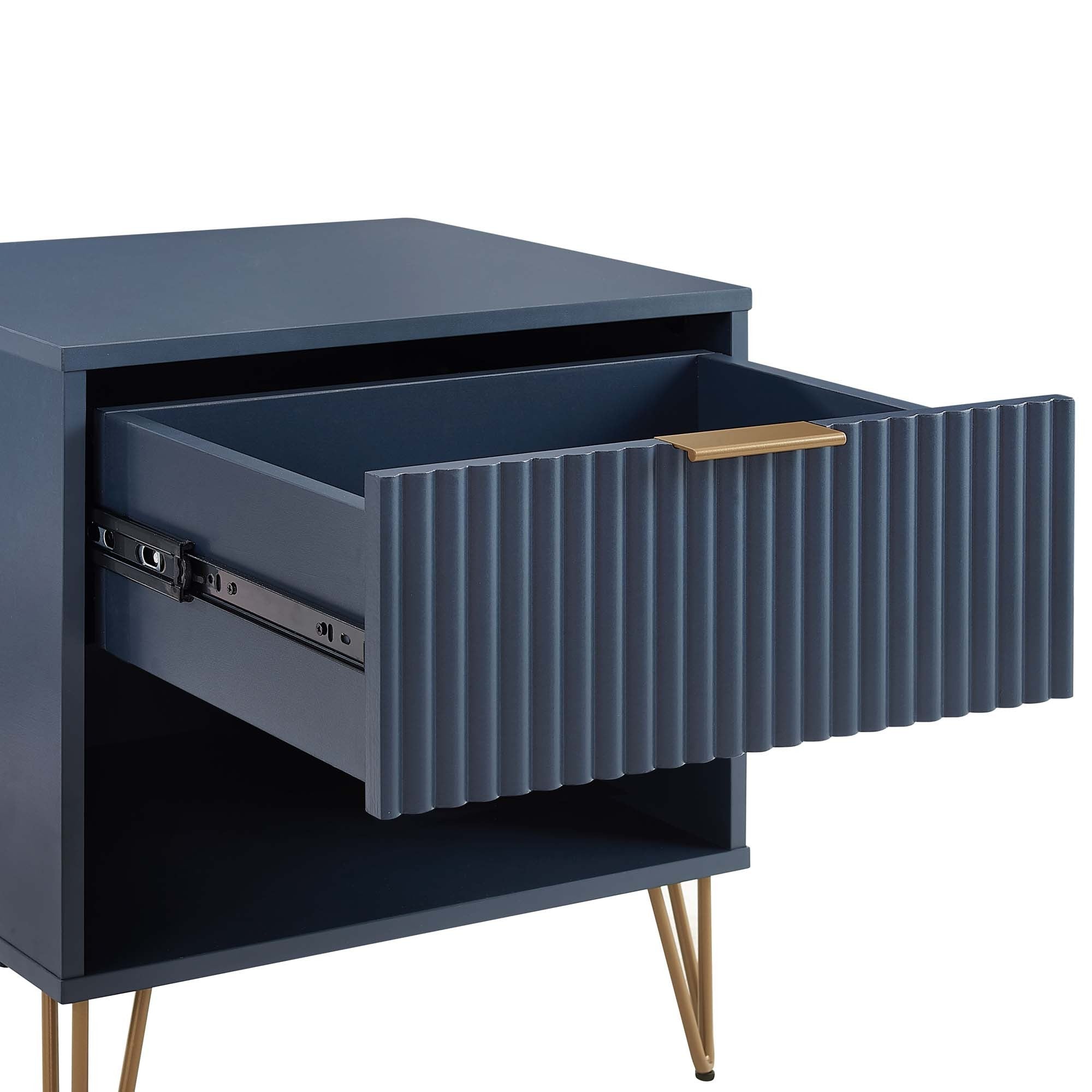 Granville 1.0 Midnight Blue Nightstand | Sleek Modern Bedside Storage | MidinMod