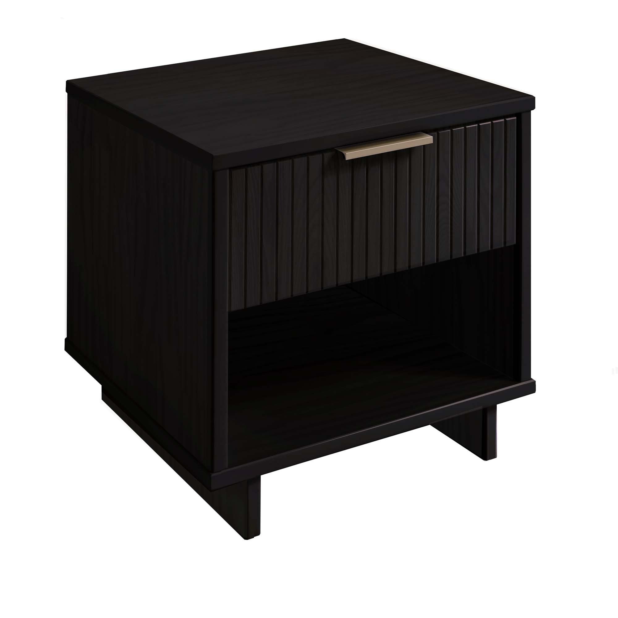 Granville 1.0 Black Nightstand | Modern Solid Wood Bedside Table | MidinMod