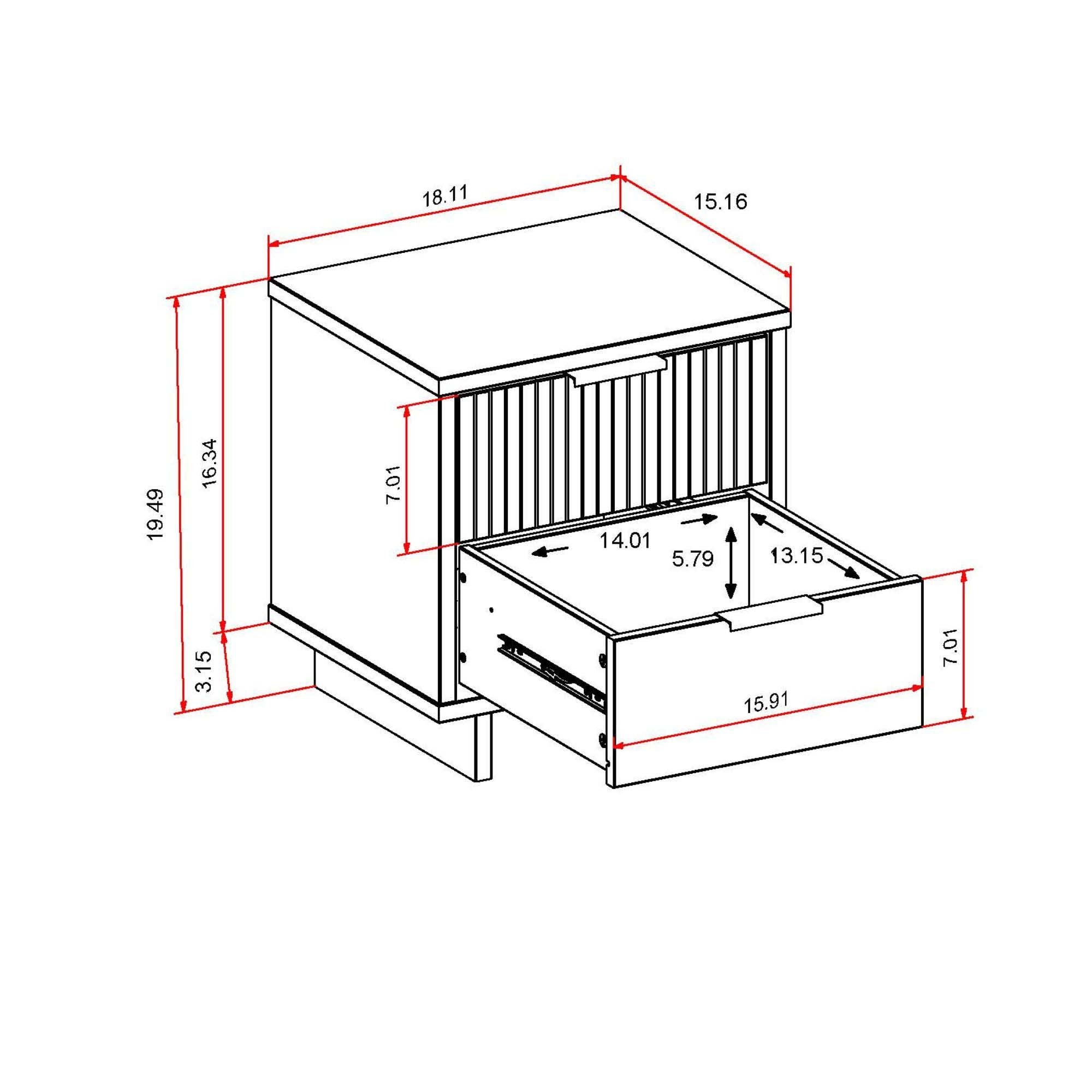 Granville Modern Black Solid Wood 2-Drawer Nightstand | MidinMod