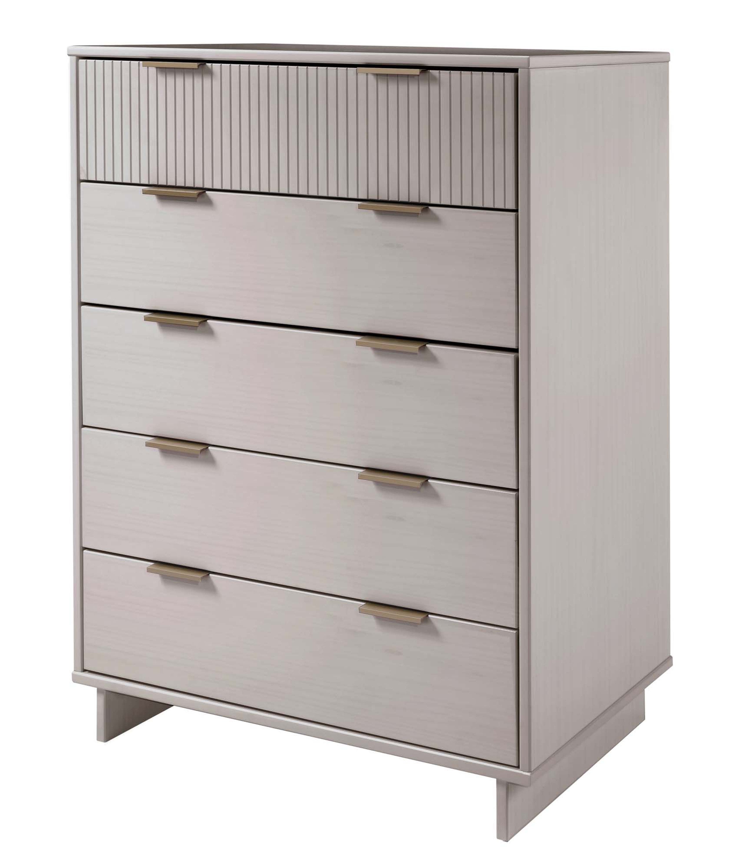 Granville Modern Light Grey Tall Dresser | Solid Wood Storage Chest | MidinMod