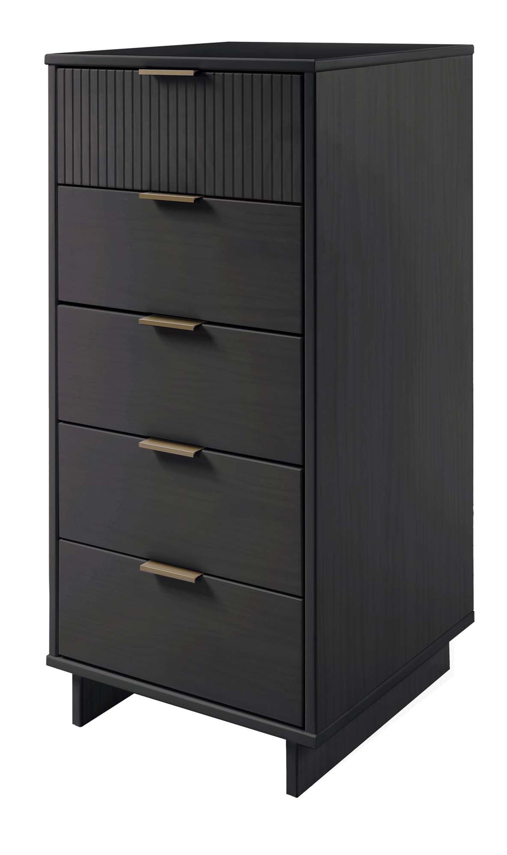 Granville Tall Narrow Dresser in Charcoal Gray | Modern Solid Wood Chest | MidinMod