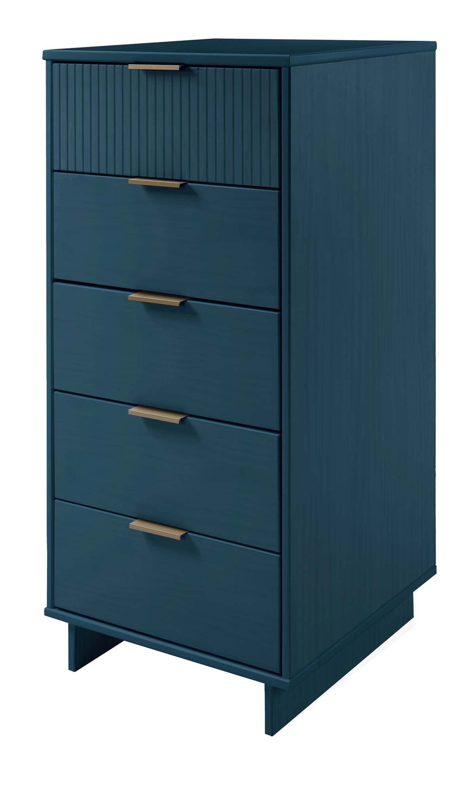 Granville Tall Narrow Midnight Blue Dresser | Modern Solid Wood Chest of Drawers | MidinMod
