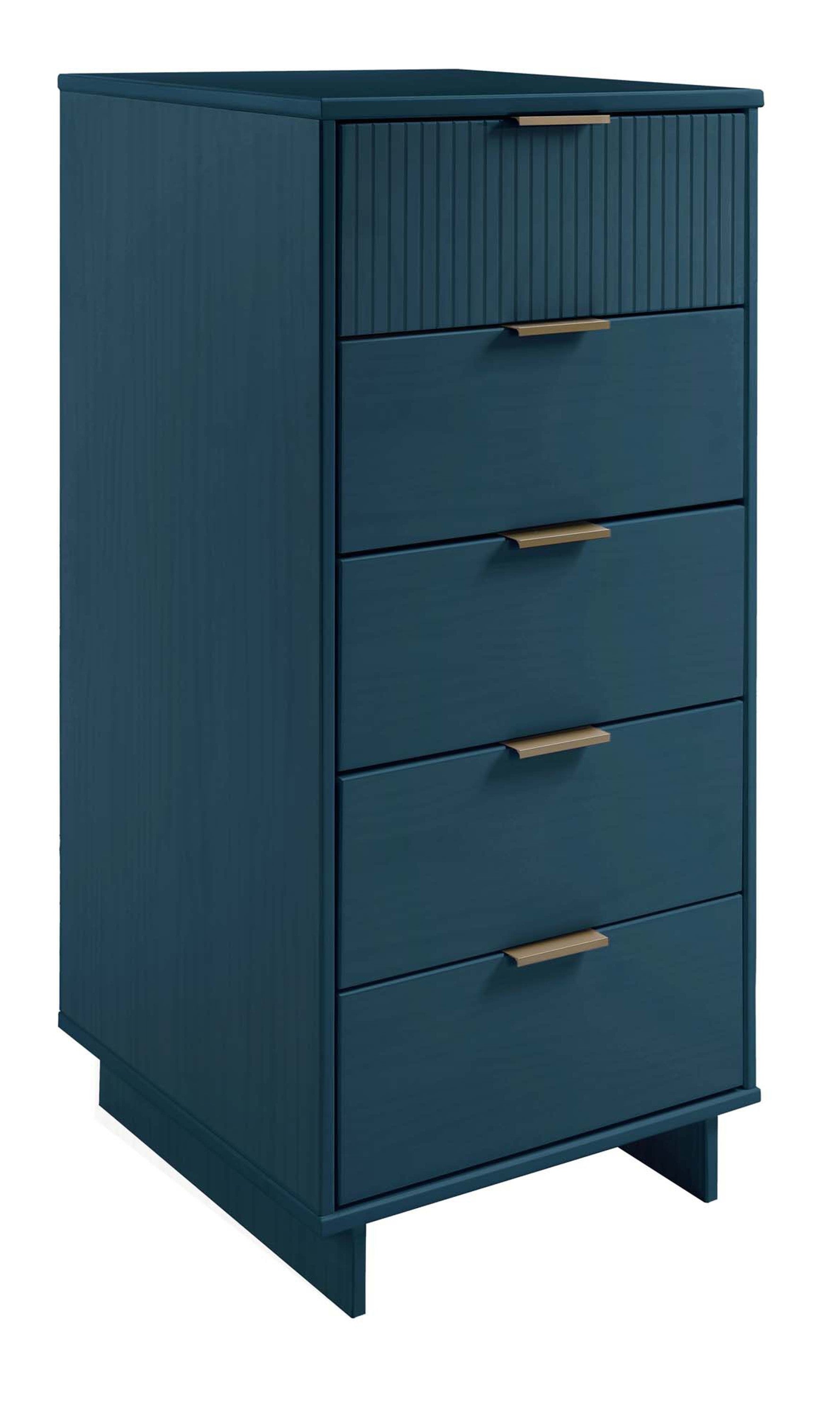 Granville Tall Narrow Midnight Blue Dresser | Modern Solid Wood Chest of Drawers | MidinMod