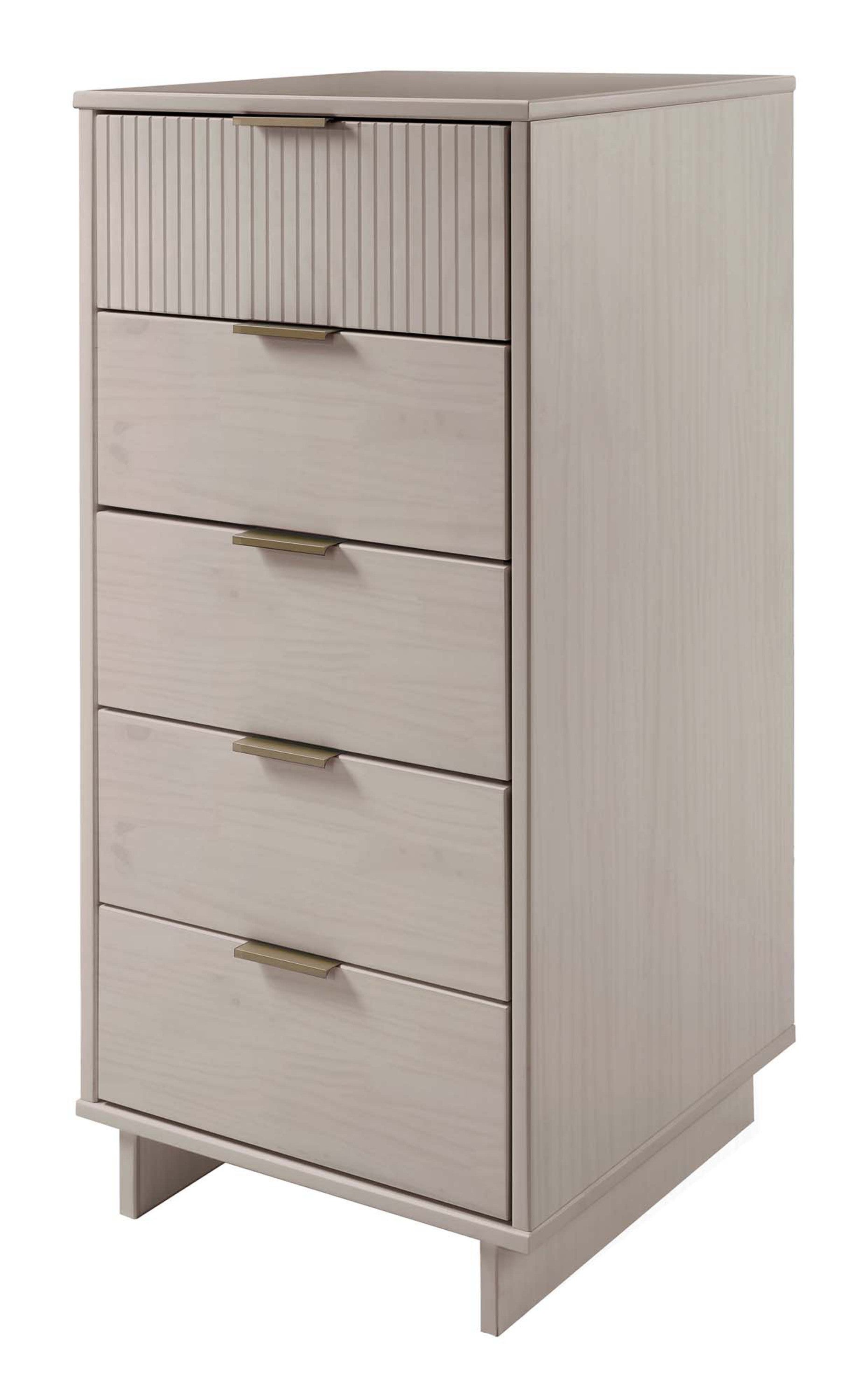Granville Tall Narrow Dresser in Light Grey | Modern Solid Wood Chest of Drawers | MidinMod