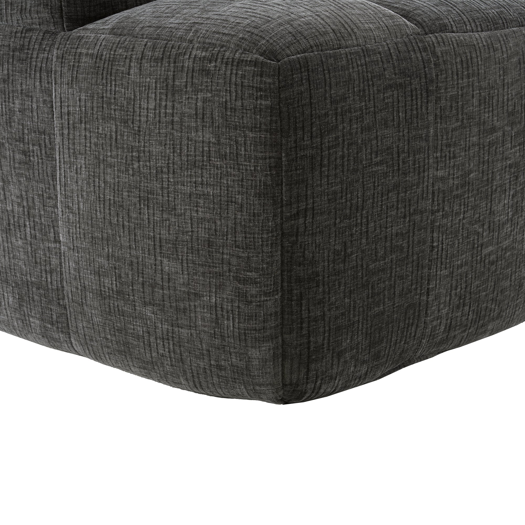 Haworth Grey Chenille 3-Seat Modular Tufted Sectional Sofa with Rolled Arms - MidinMod