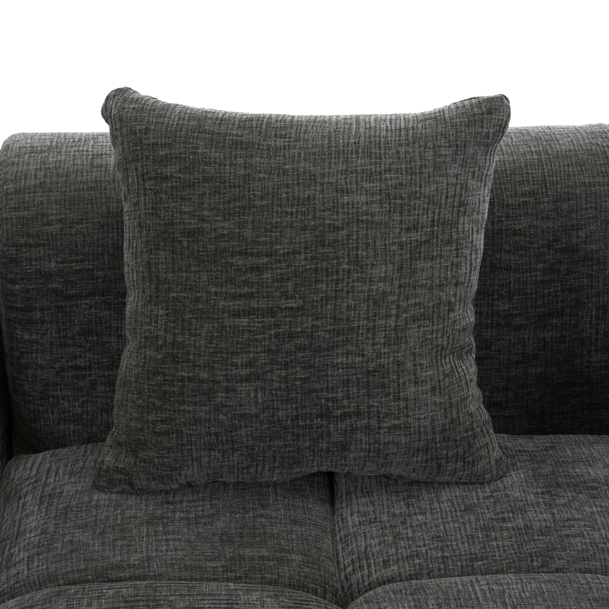 Haworth Grey Chenille 3-Seat Modular Tufted Sectional Sofa with Rolled Arms - MidinMod