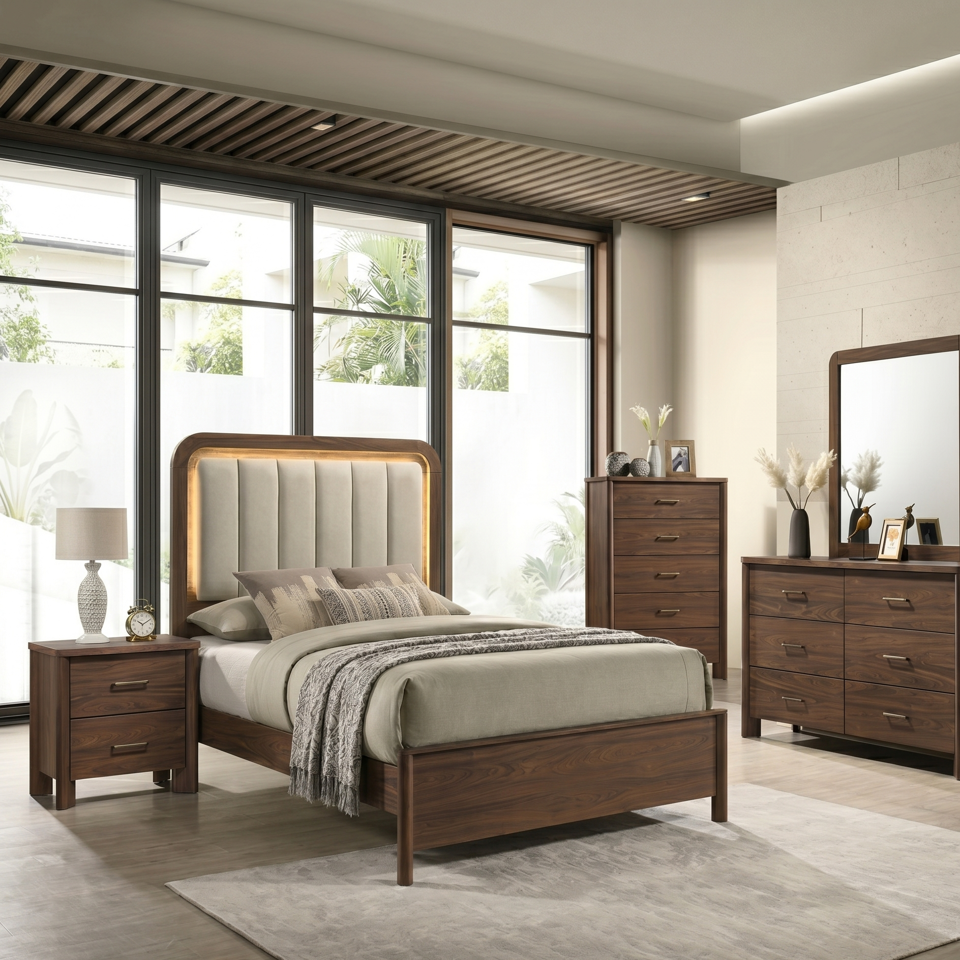 Hayward Walnut Dresser | Mid-Century Modern Solid Wood Bedroom Dresser | MidinMod