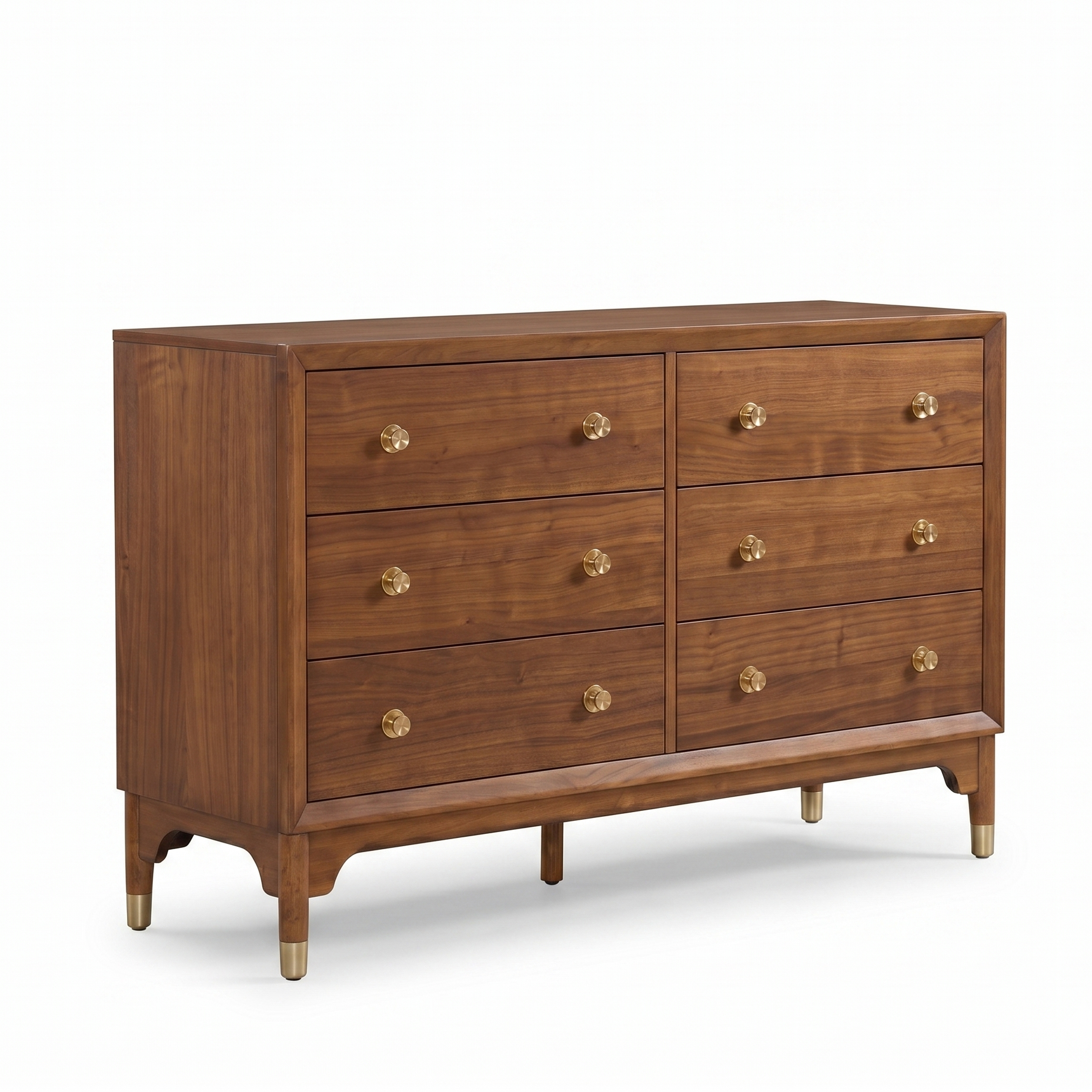 Hepburne Walnut Dresser | Mid-Century Modern Rubberwood Dresser | MidinMod