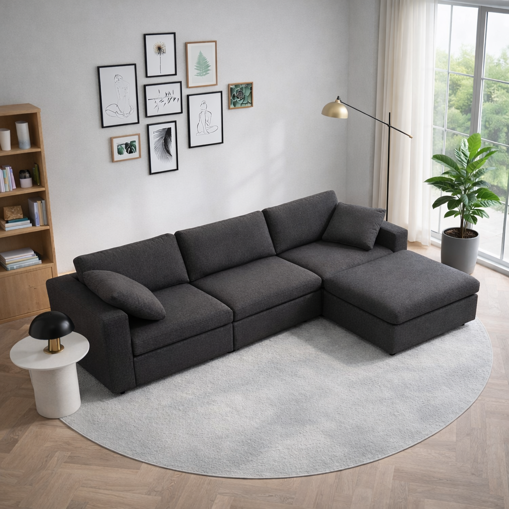 Texas Modular Corner Sectional Modern Sofa Dark Gray