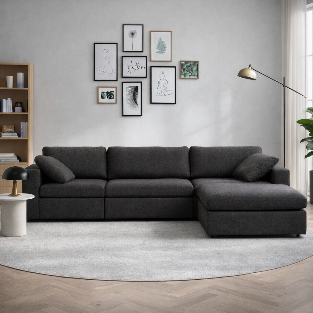 Texas Modular Corner Sectional Modern Sofa Dark Gray