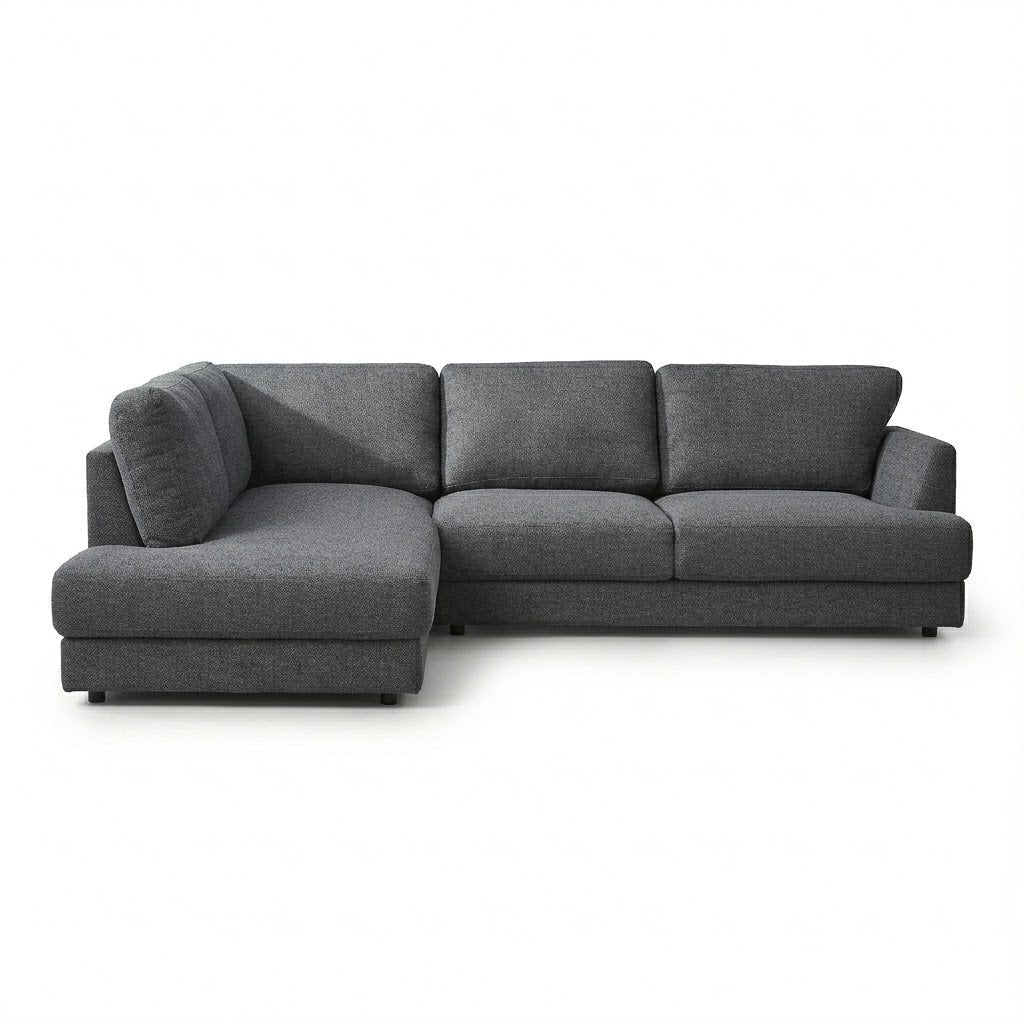Glendale Grey Fabric L-Shaped Left Sectional Sofa