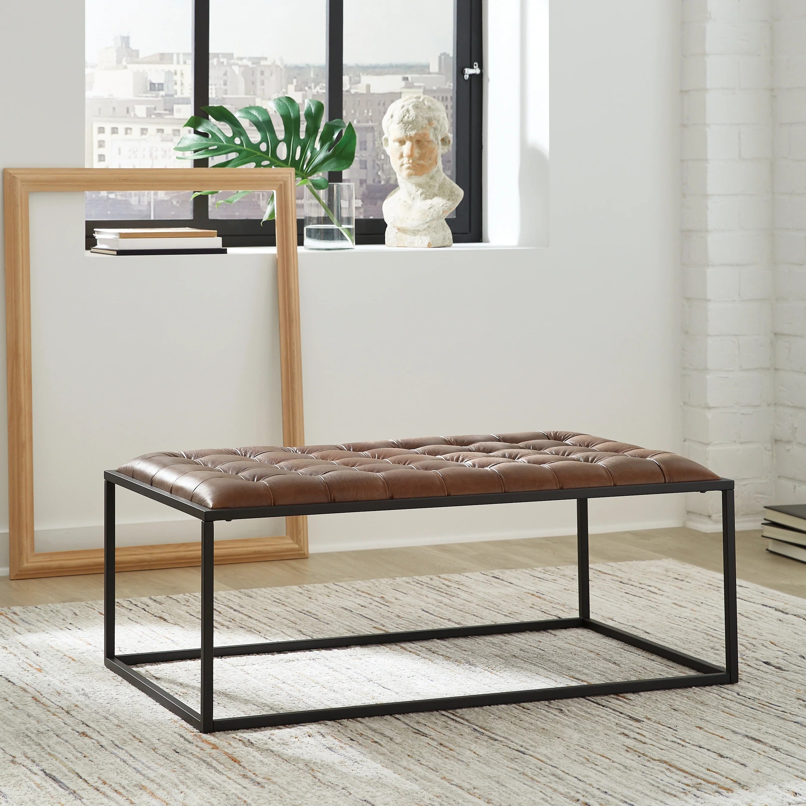 Junsor Cocktail Ottoman - Brown