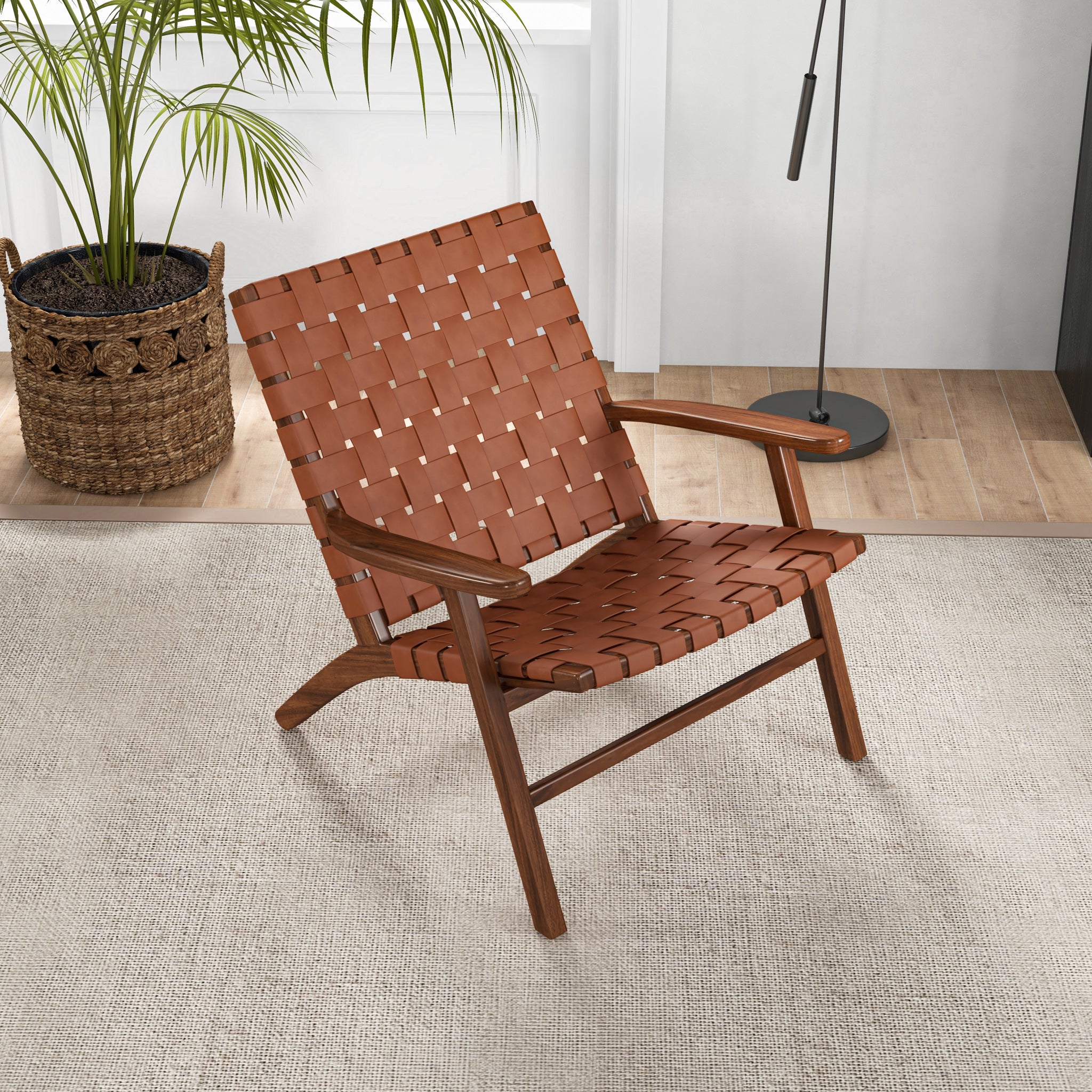 Kalmandu Antique Leather Arm Chair - MidinMod