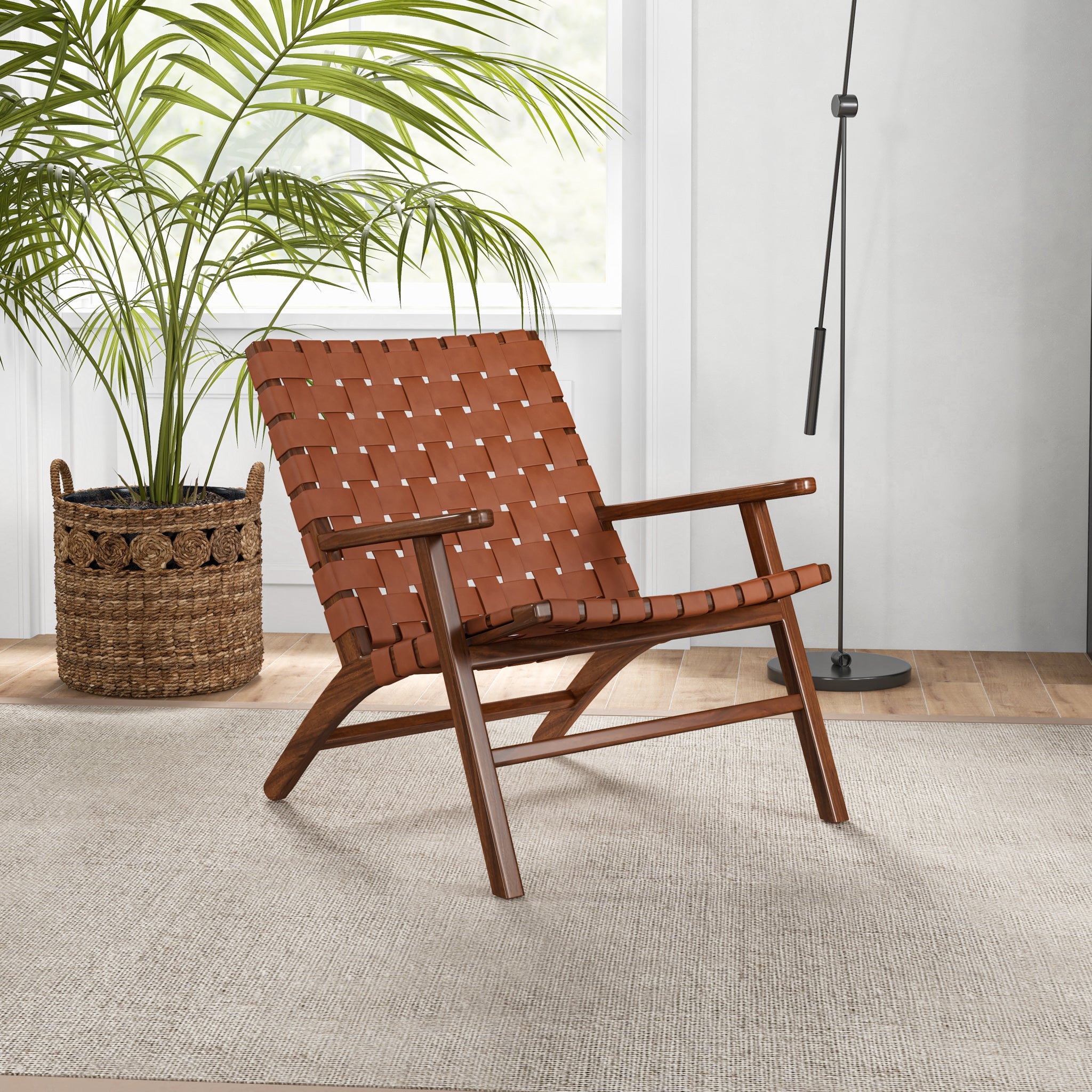 Kalmandu Antique Leather Arm Chair - MidinMod