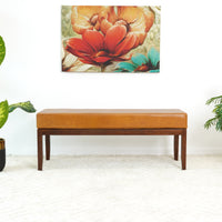 Kampa Antique Tan Leather Bench