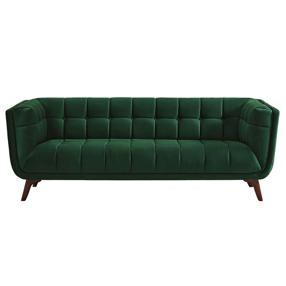 Kano Dark Green Velvet Large Sofa - MidinMod
