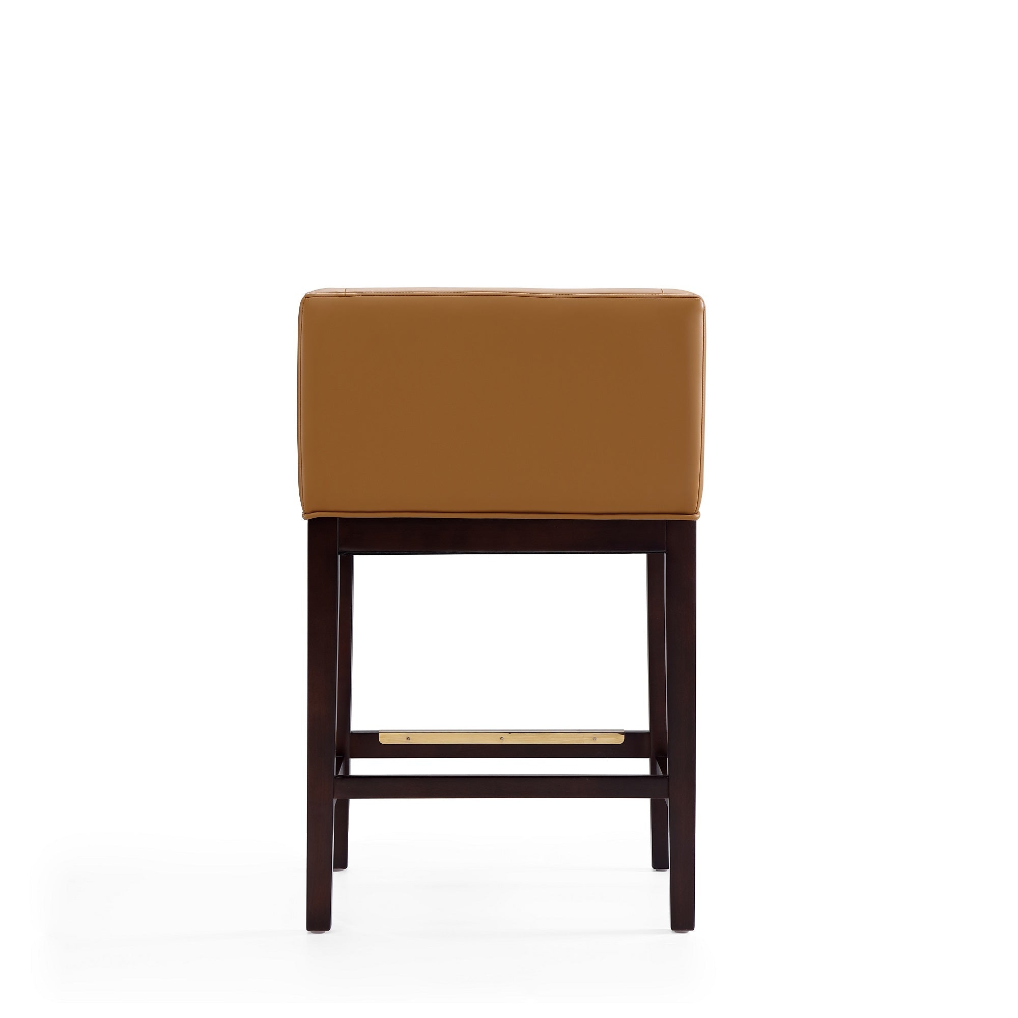 Kingsley Camel Counter Stool | Modern Leather Upholstered Seating with Backrest | MidinMod