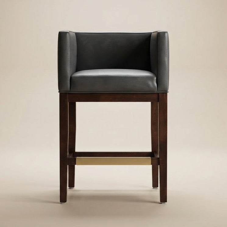 Kingsley Counter Stool with Backrest - Gray