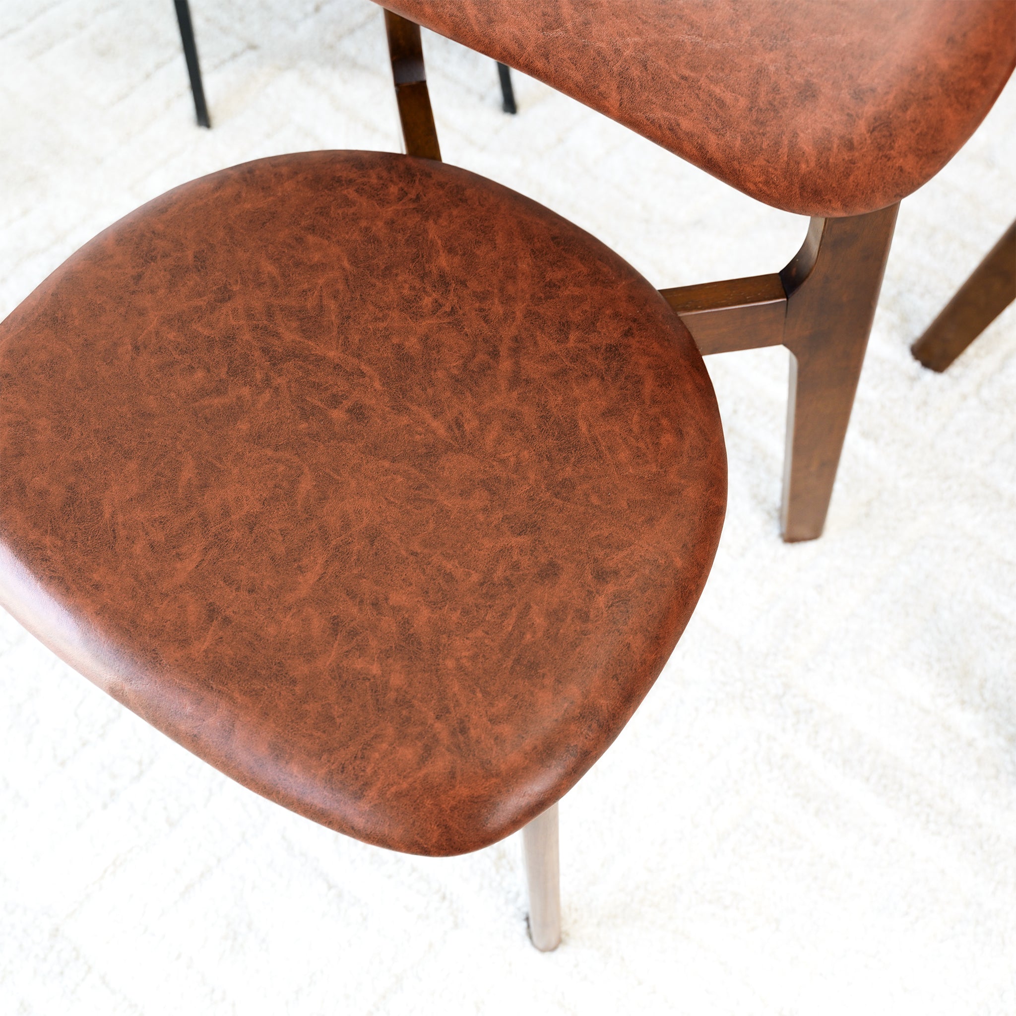 Kinsey Brown Leather Dining Chair Set of 2 - MidinMod